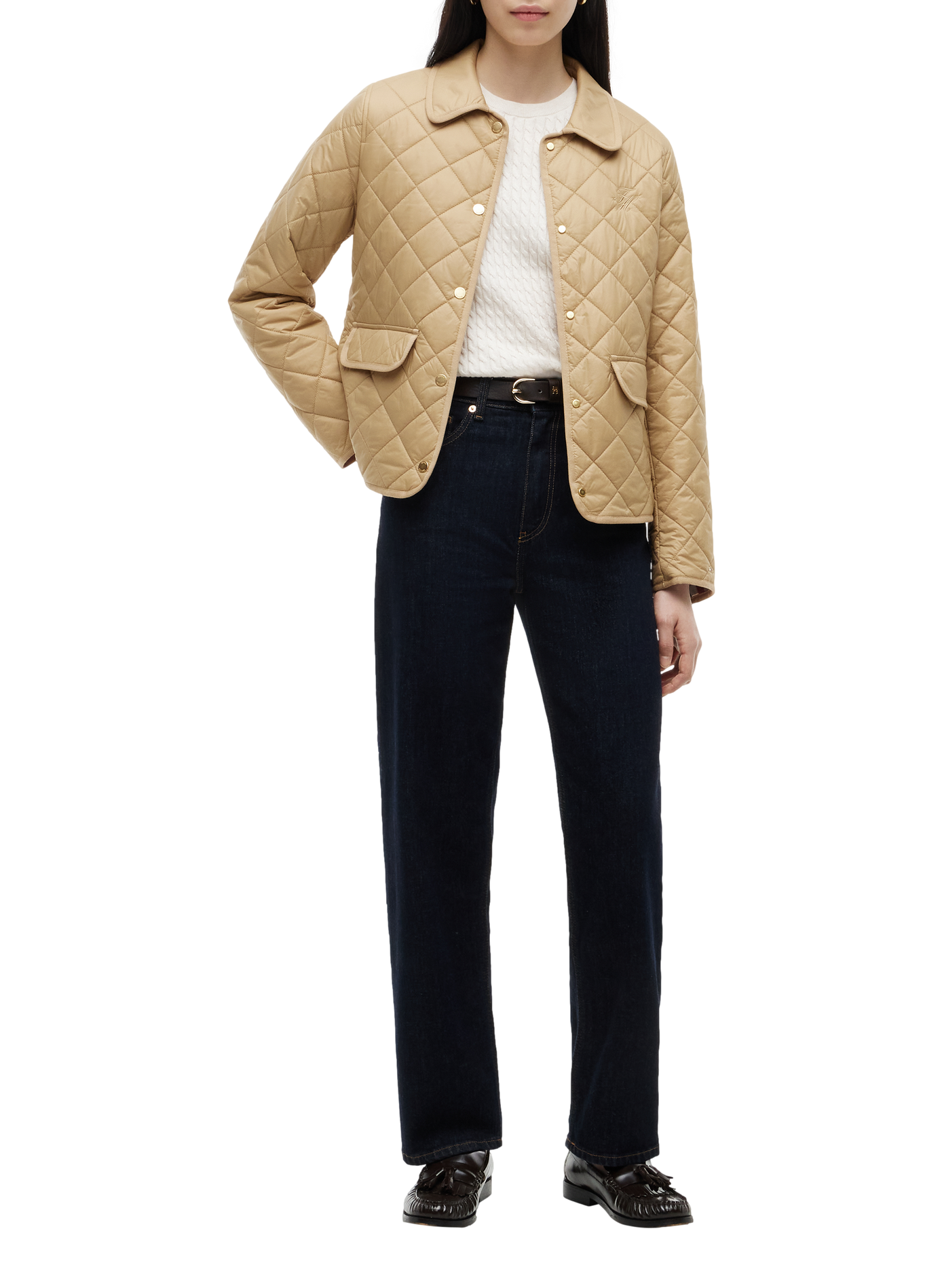Jacket with classic collar TOMMY HILFIGER Beige