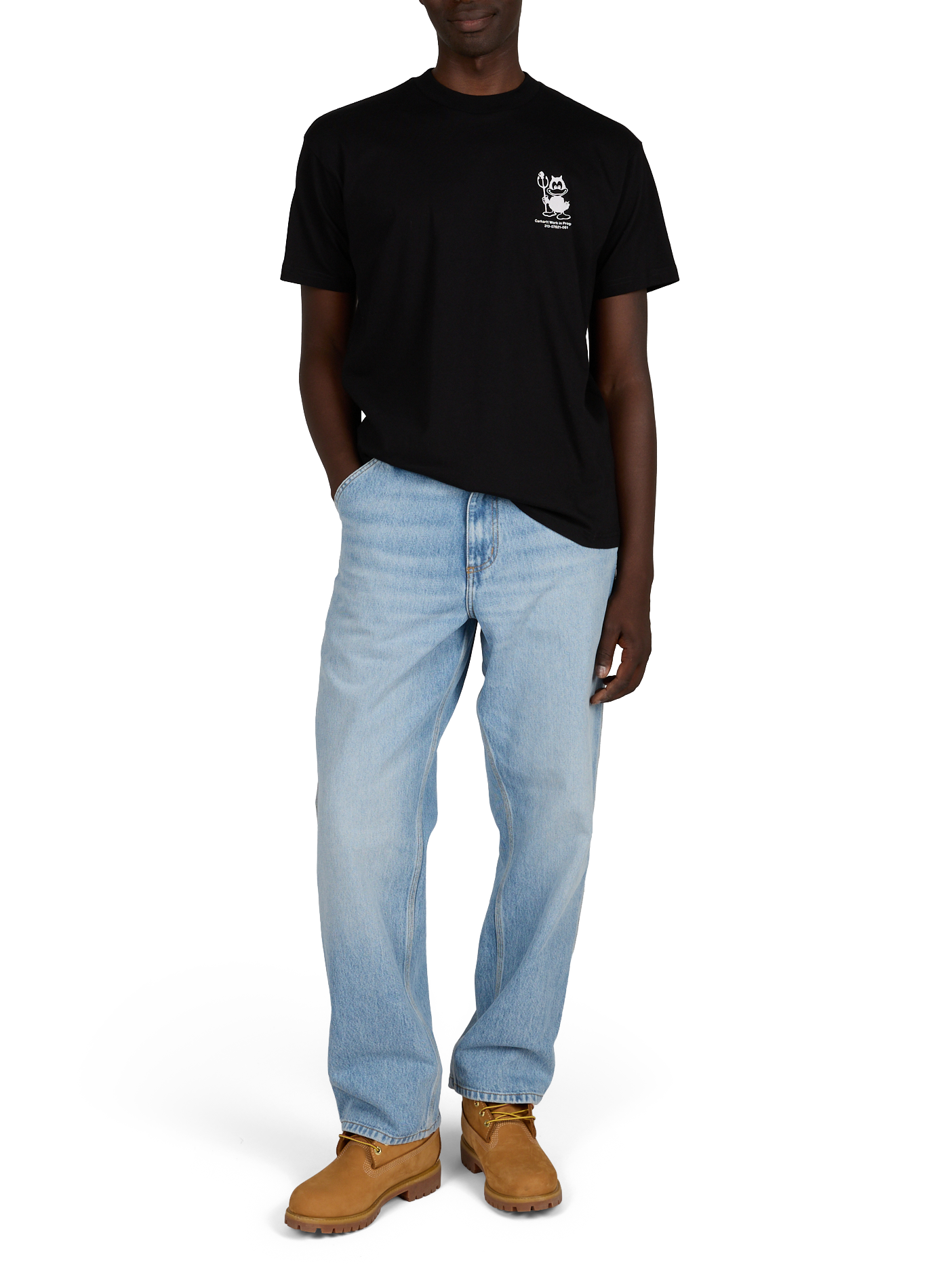 Tee-shirt droit sérigraphié CARHARTT WIP Noir
