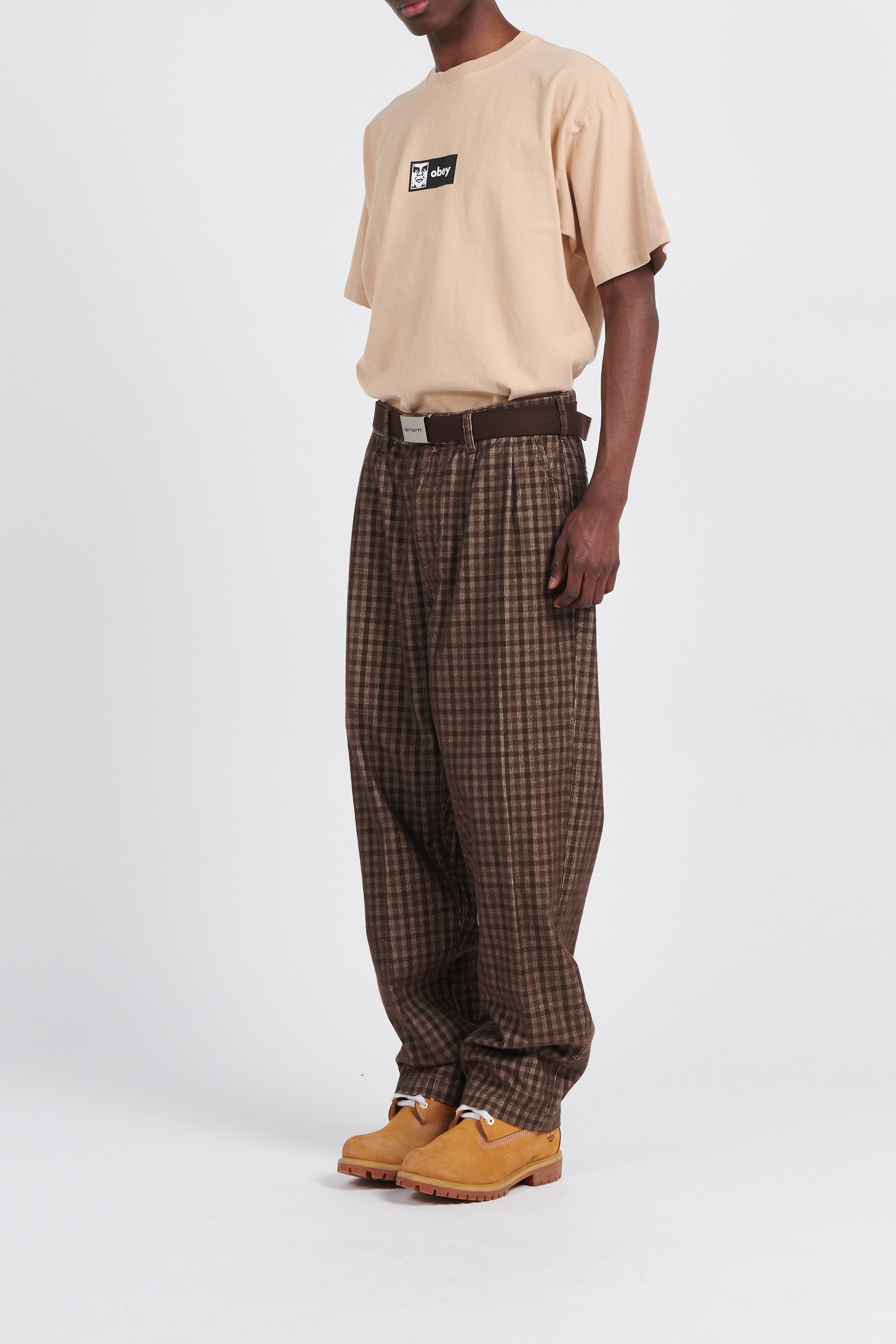 Ceinture clip belt chrome CARHARTT WIP Marron