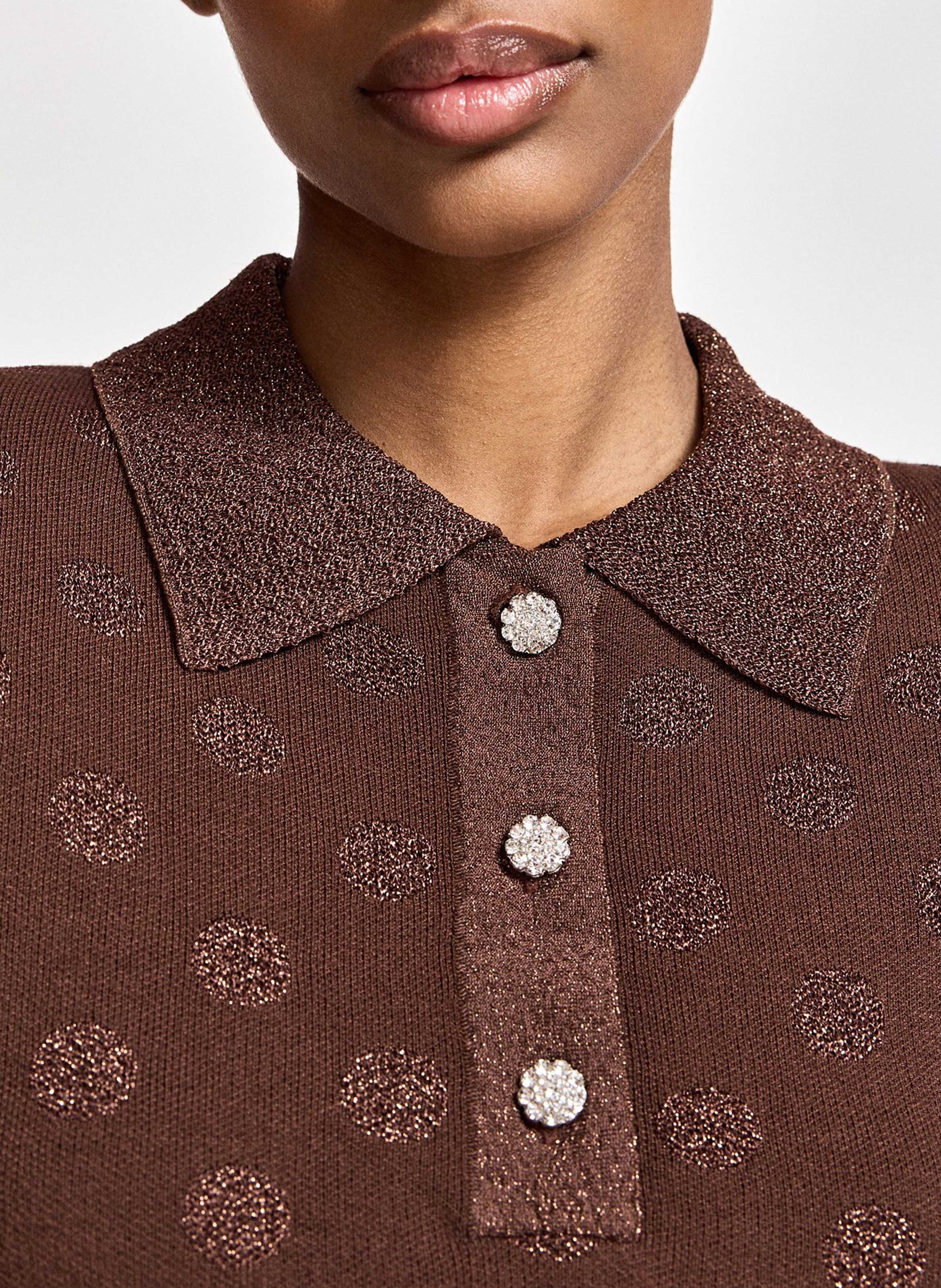 Polo droit imprimé krab ESSENTIEL ANTWERP Marron