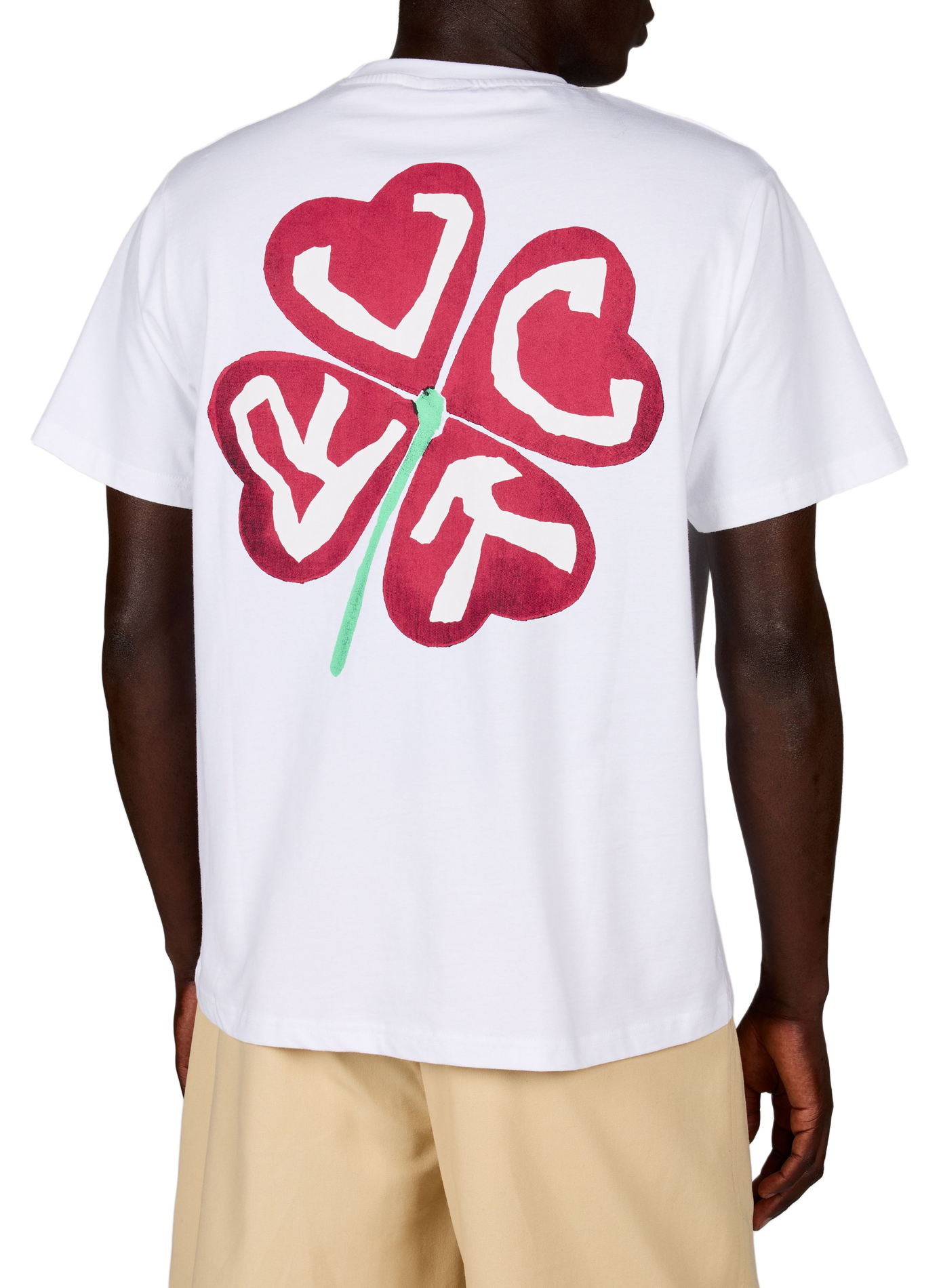 T-shirt droit en coton JACKER. Blanc
