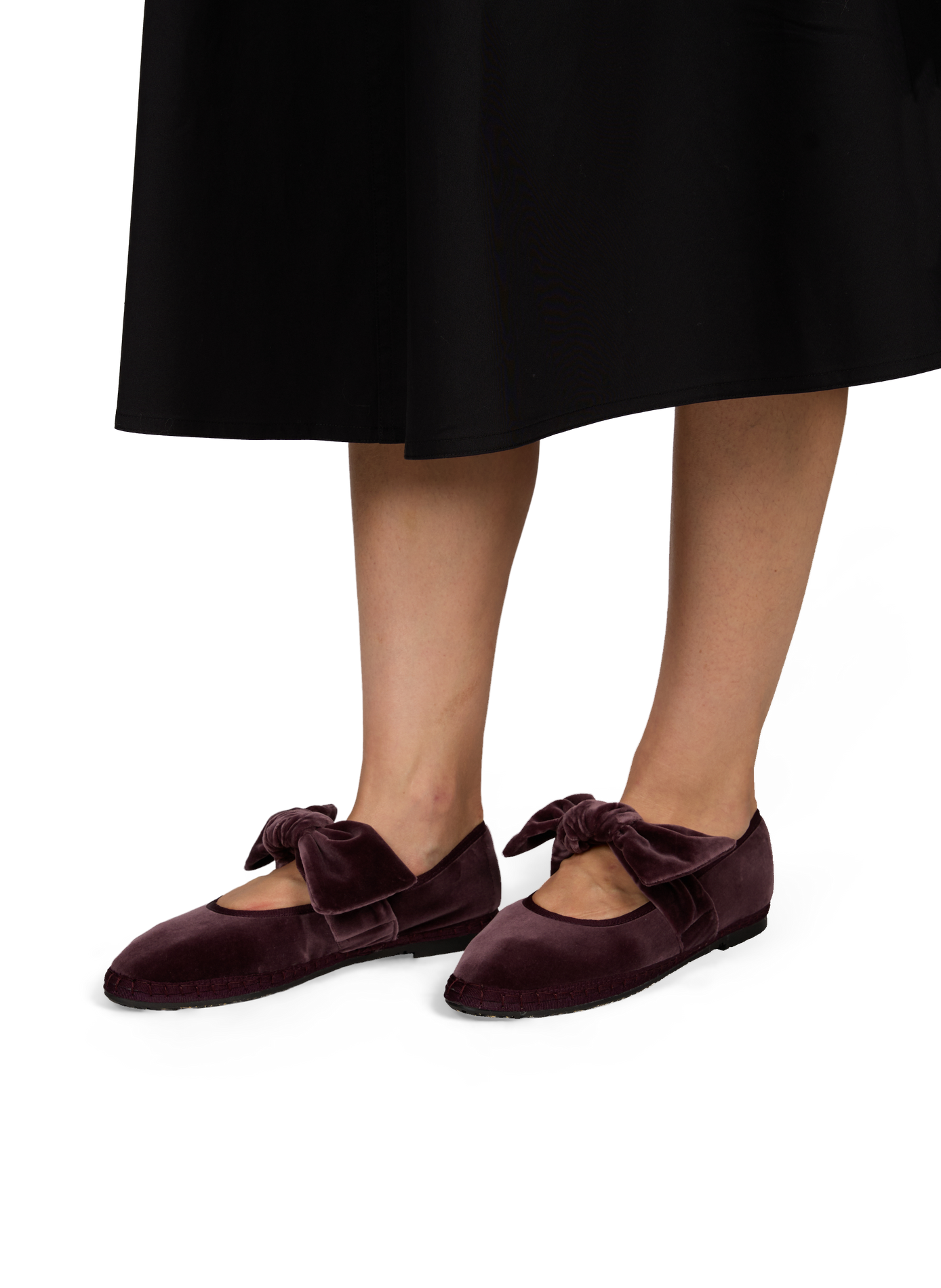 Velvet ballet flats in blended cotton FLABELUS Purple