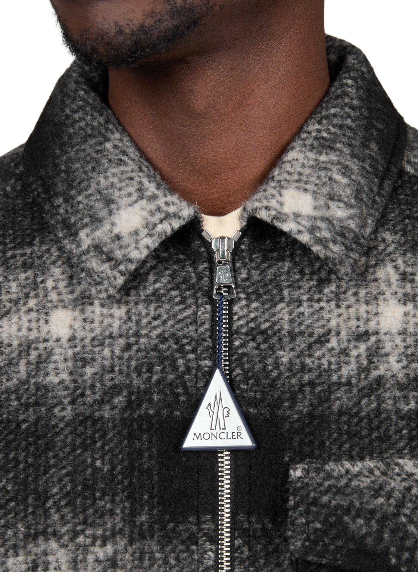 Gerade geschnittene Karojacke MONCLER Schwarz