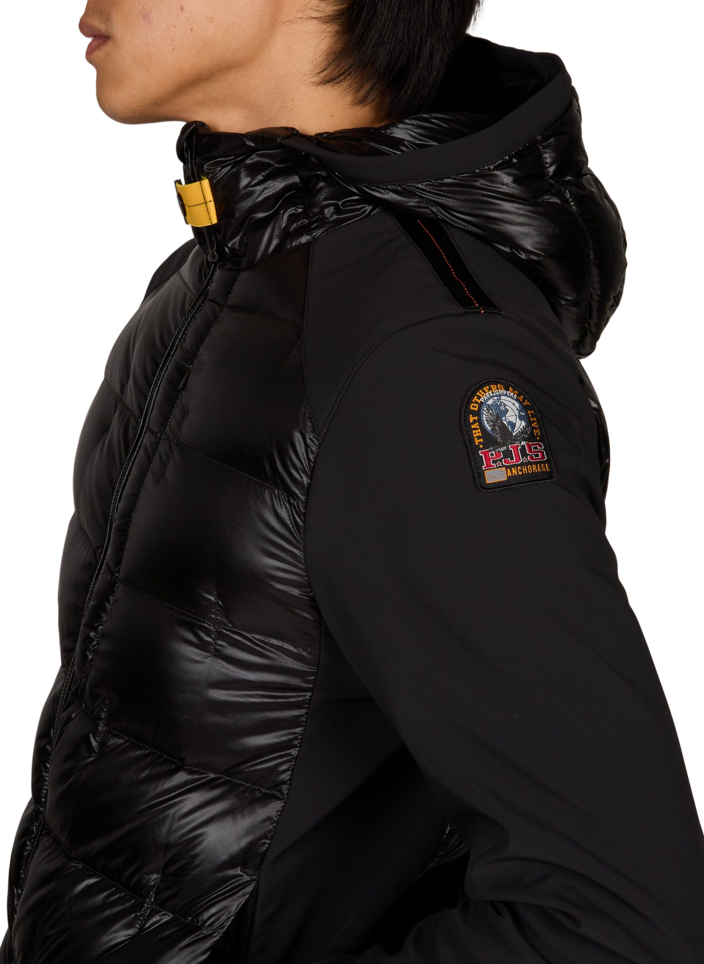 Hooded straight-fit padded jacket PARAJUMPERS Black