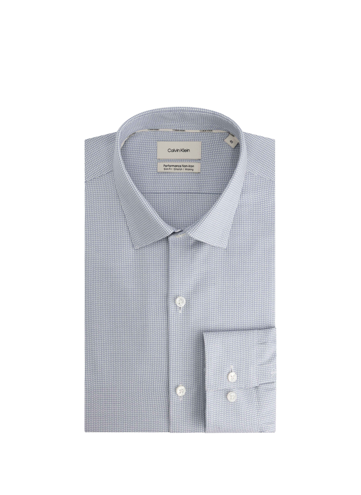 Straight-fit patterned shirt in a cotton blend CALVIN KLEIN Blue