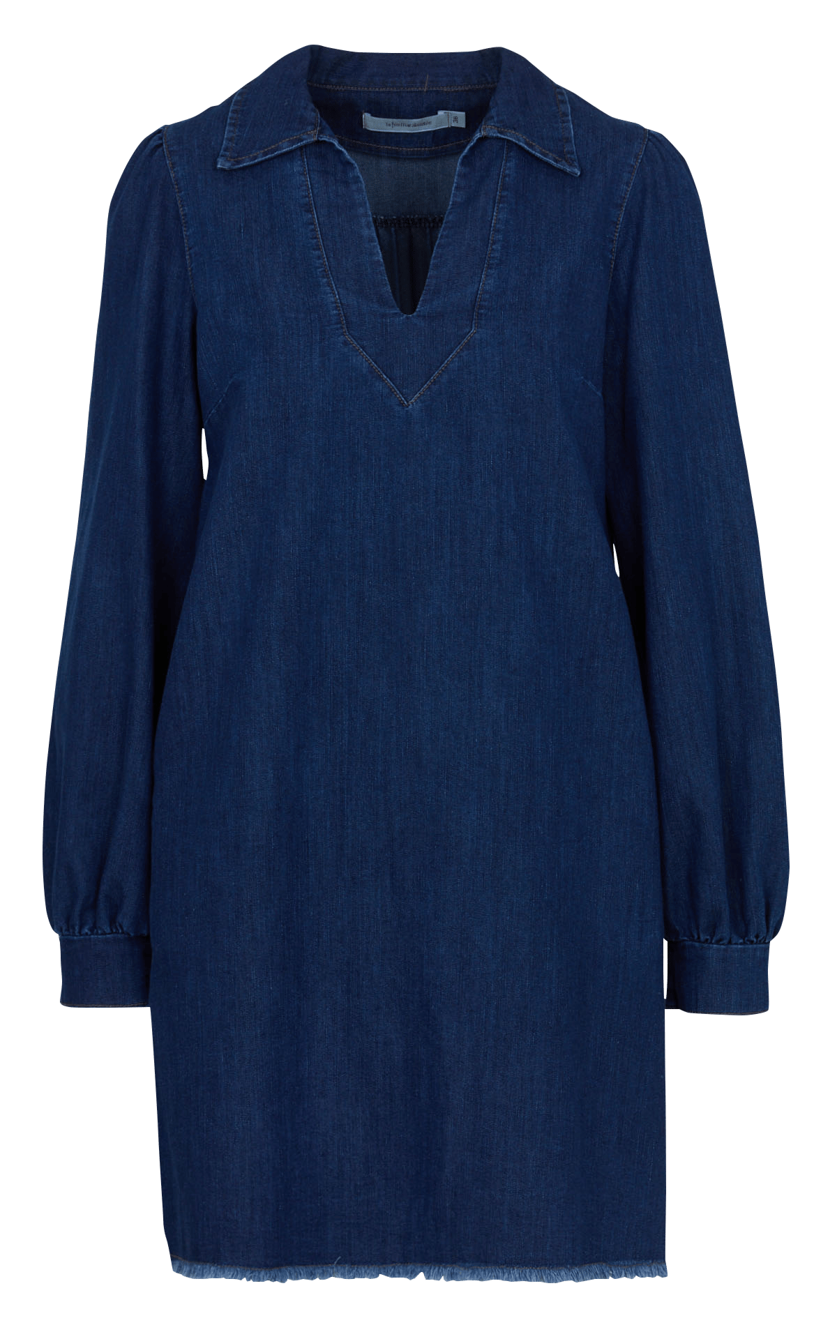 Korte, losvallende jurk van katoenmix LA FEE MARABOUTEE Blauw