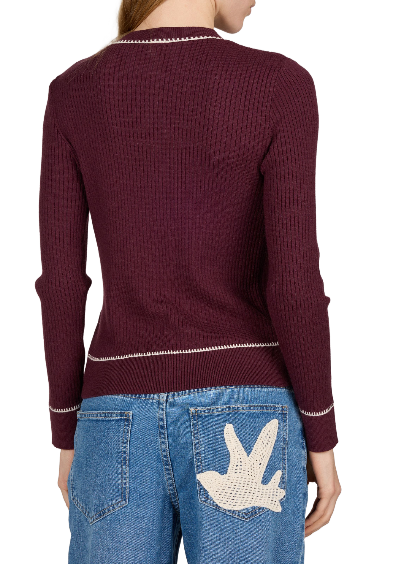 Fitted long-sleeved cardigan VILA Red
