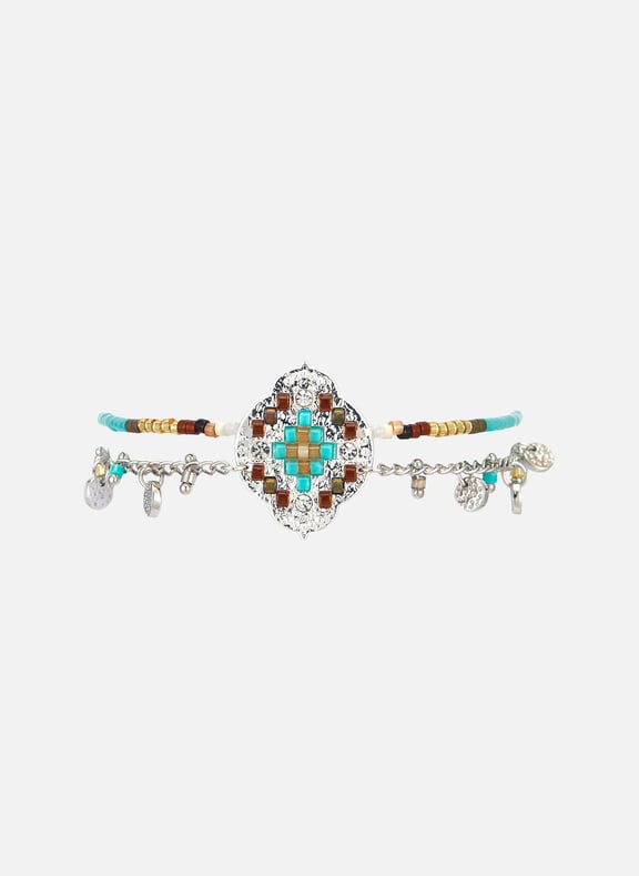 Collier chaîne fine avec pampilles et coquillages patchanga Argent by HIPANEMA HIPANEMA Collier chaîne fine avec pampilles et coquillages patchanga Argent