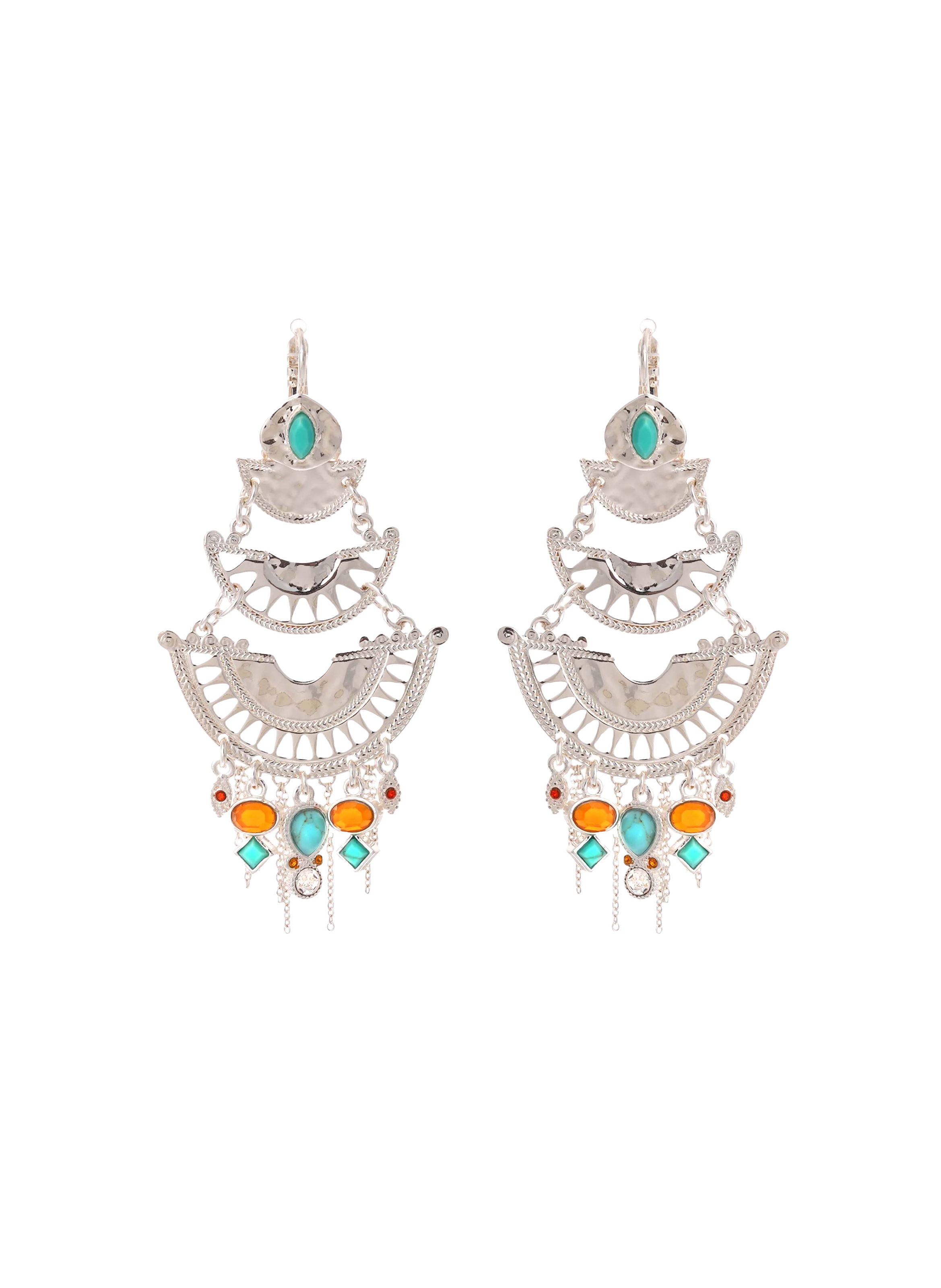 Boucles d'oreilles pendantes pour oreilles percées avec perles et pampilles delgado HIPANEMA Argent