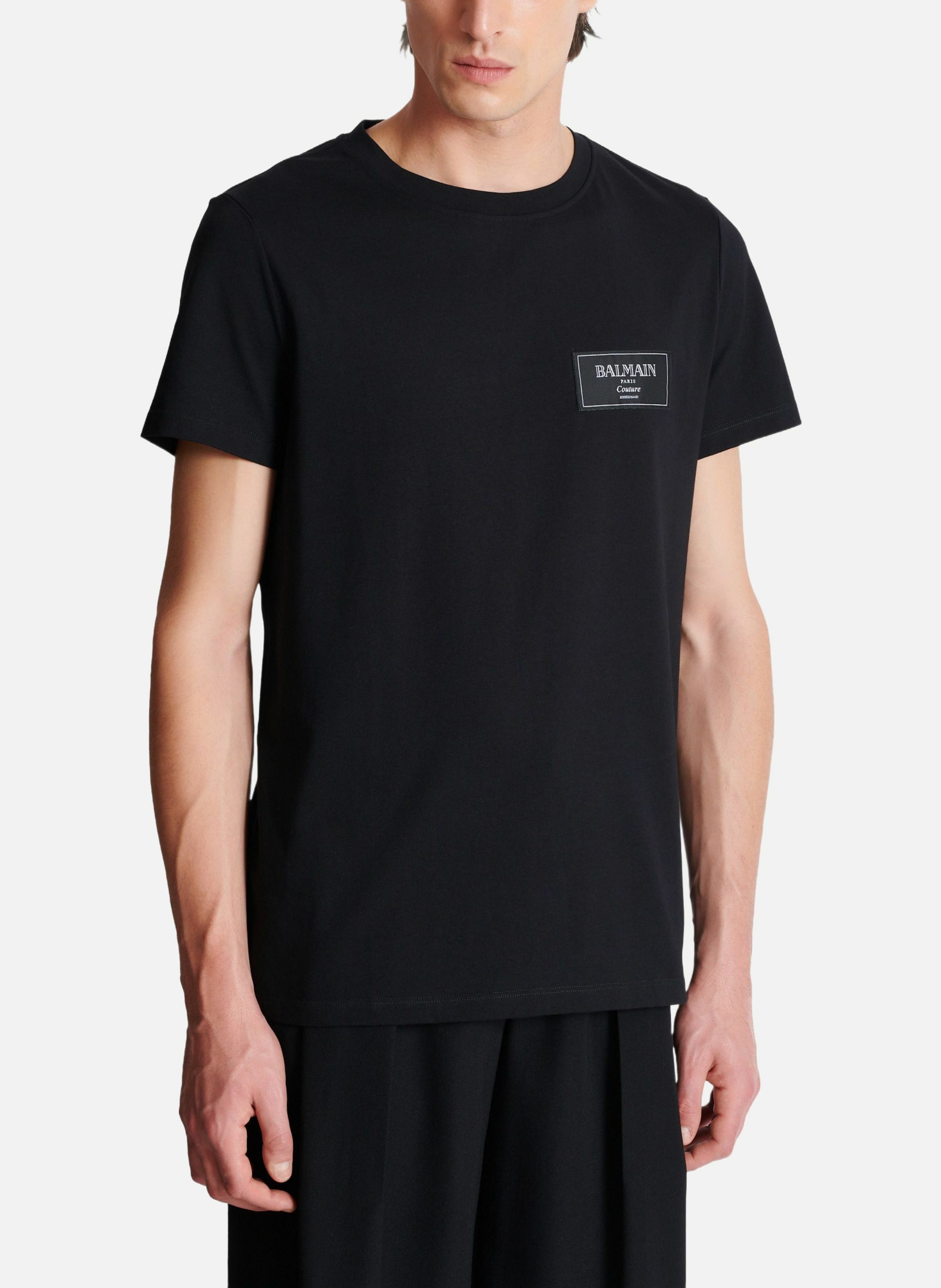 T-shirt à étiquette balmain couture BALMAIN Noir