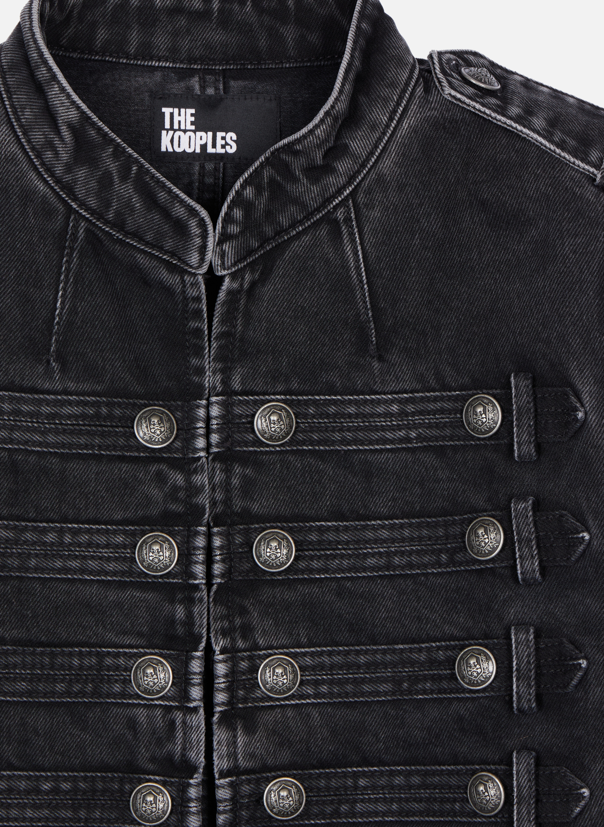 Blouson style officier en denim THE KOOPLES Noir