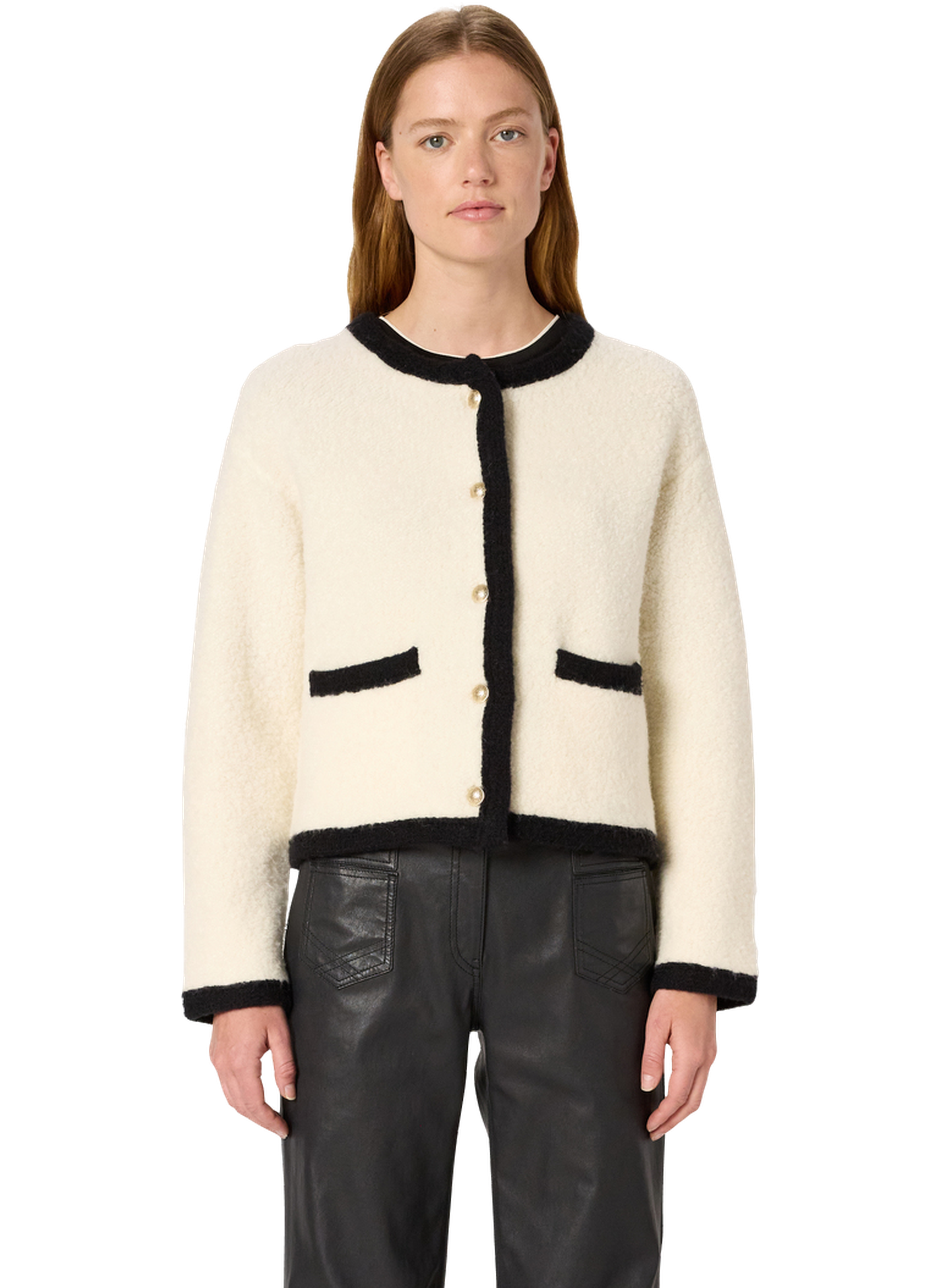 GERARD DAREL Gilet en bouclette contrastée - ewa Beige