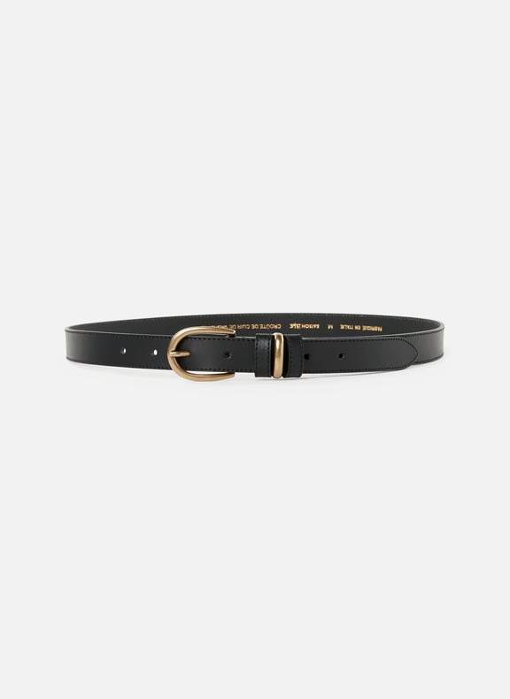 Cowhide leather belt Black by SAISON 1865 SAISON 1865 Cowhide leather belt Black