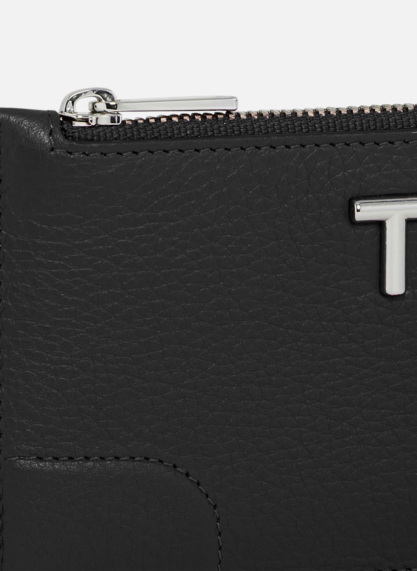 Porte cartes zippé romy en cuir grainé LE TANNEUR Noir