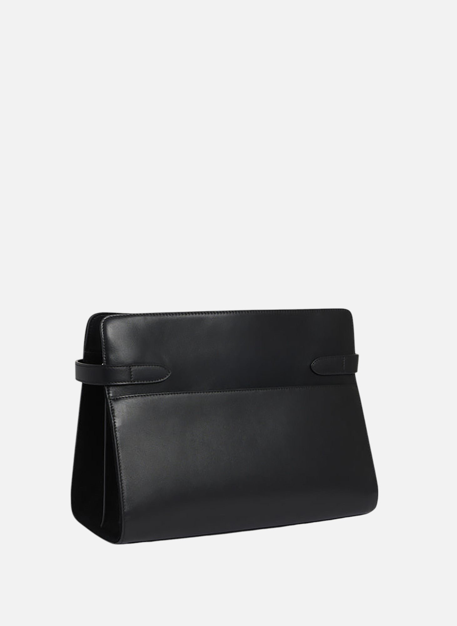 Sac porté épaule grand modèle emie en cuir lisse et nubuck Noir