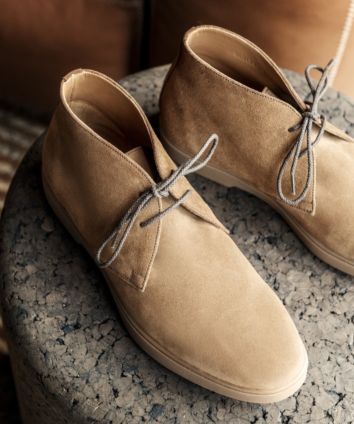 Bottines daim sahara FINSBURY Marron