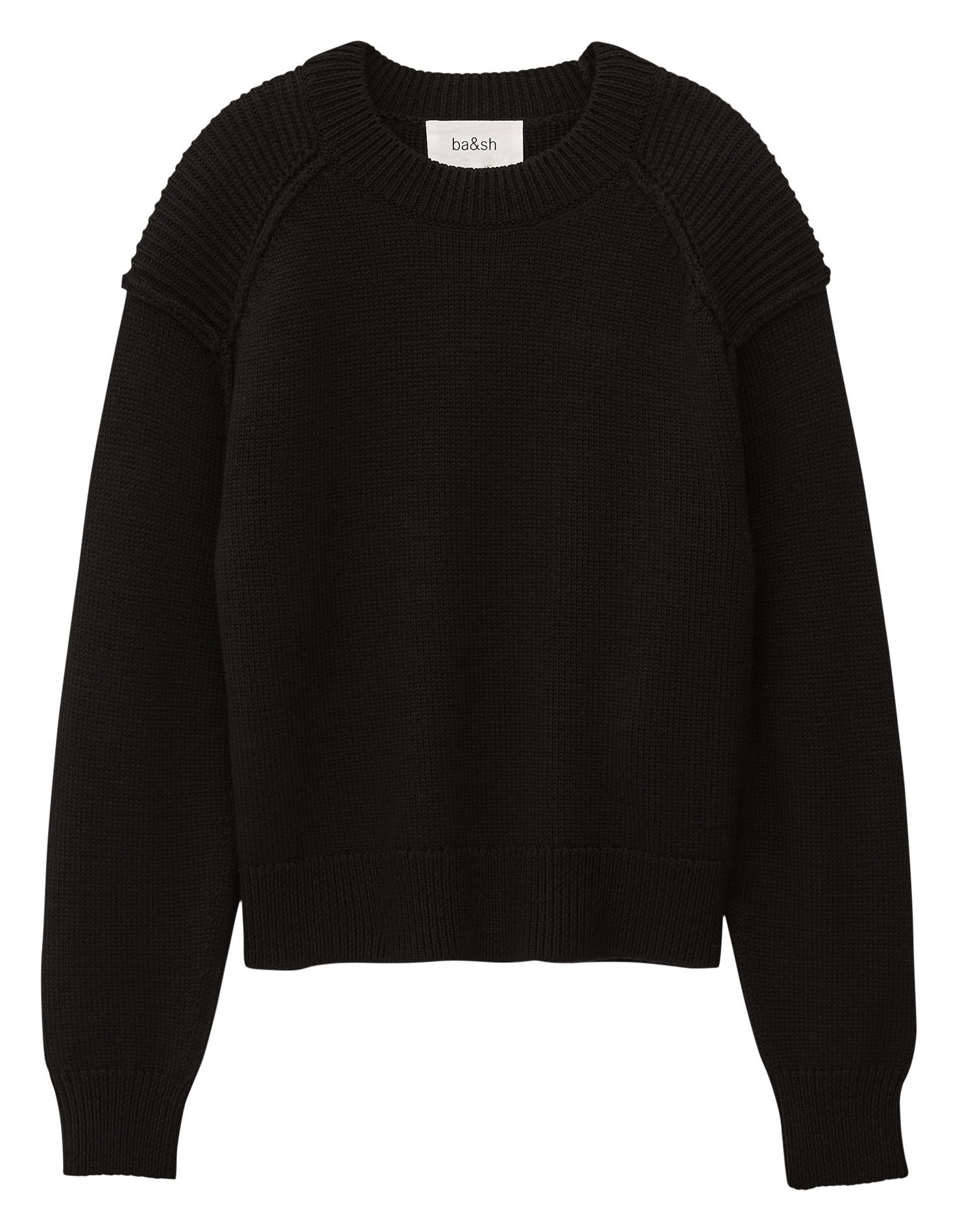 Pull droit col rond en laine liara BA&SH Noir