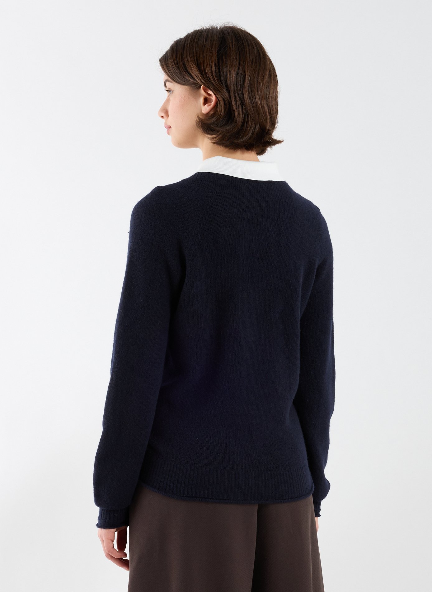 Pull col rond en laine LACOSTE Bleu