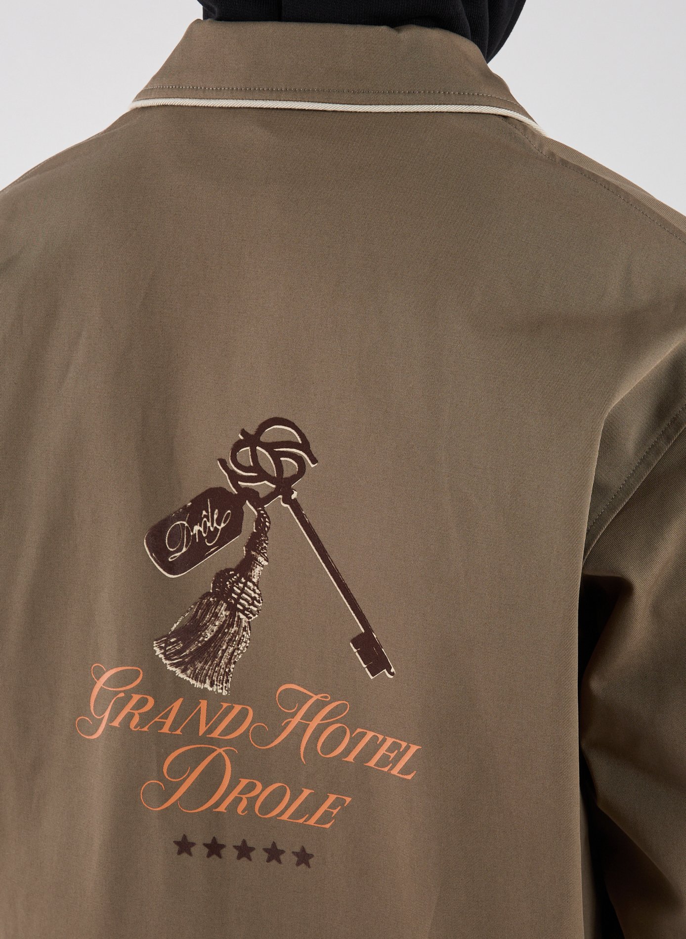 Jacket with classic collar in blended cotton DROLE DE MONSIEUR Brown