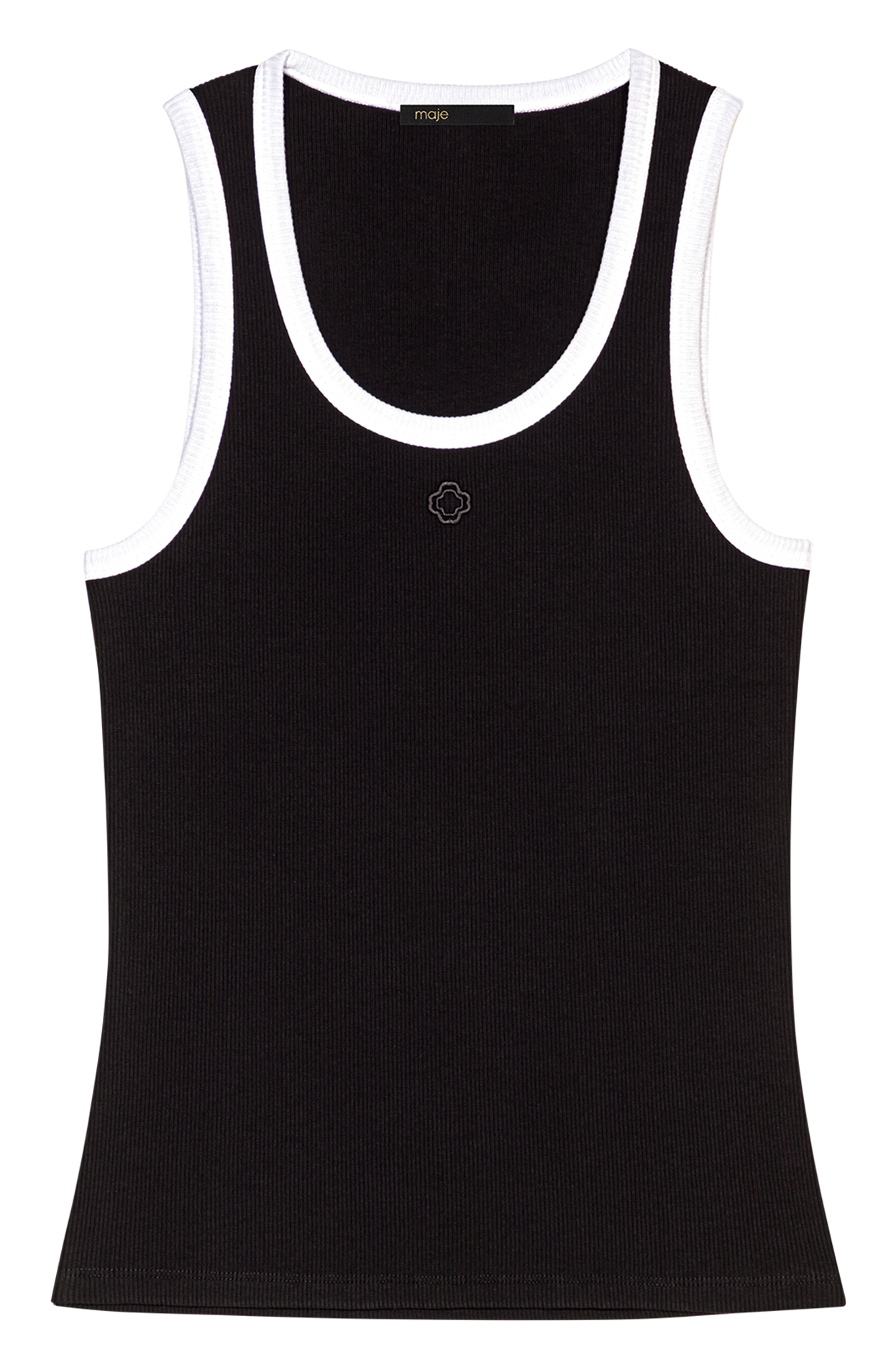 Débardeur droit en coton mélangé MAJE Noir