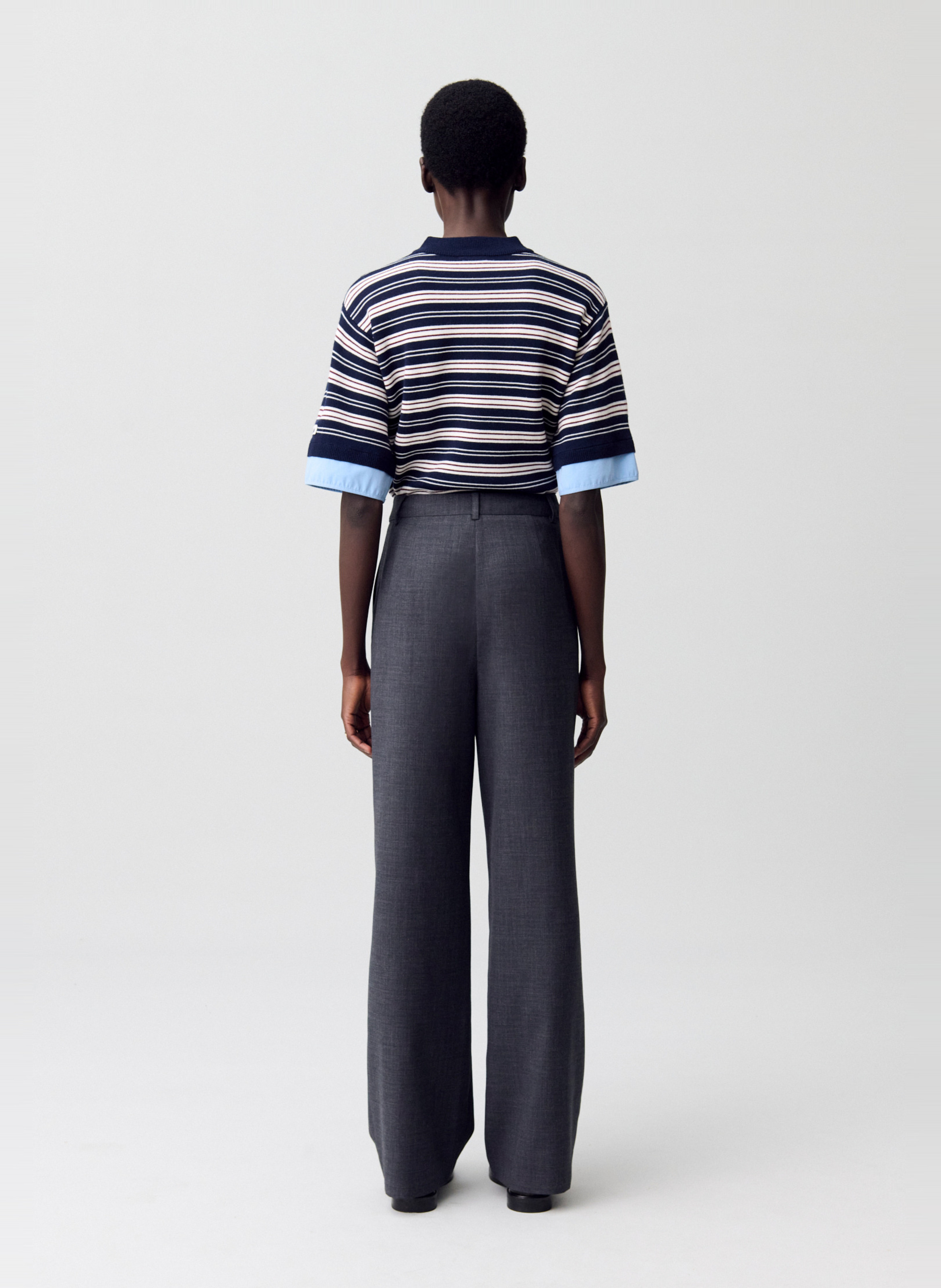 Pantalon taille haute uni pamella CLAUDIE PIERLOT Gris