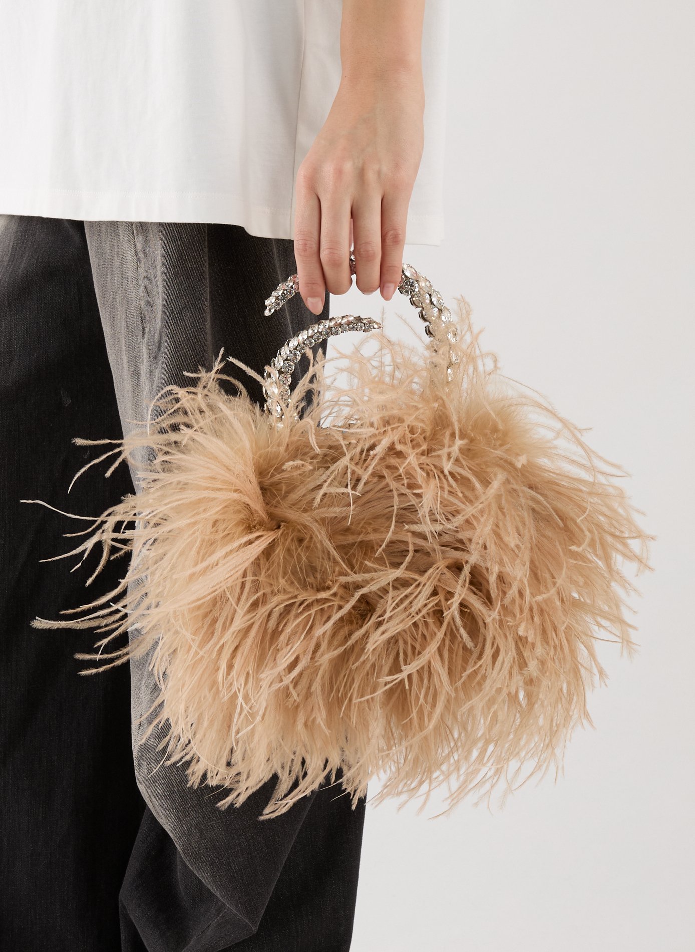 Sac à main Karma à plumes L'ALINGI Beige