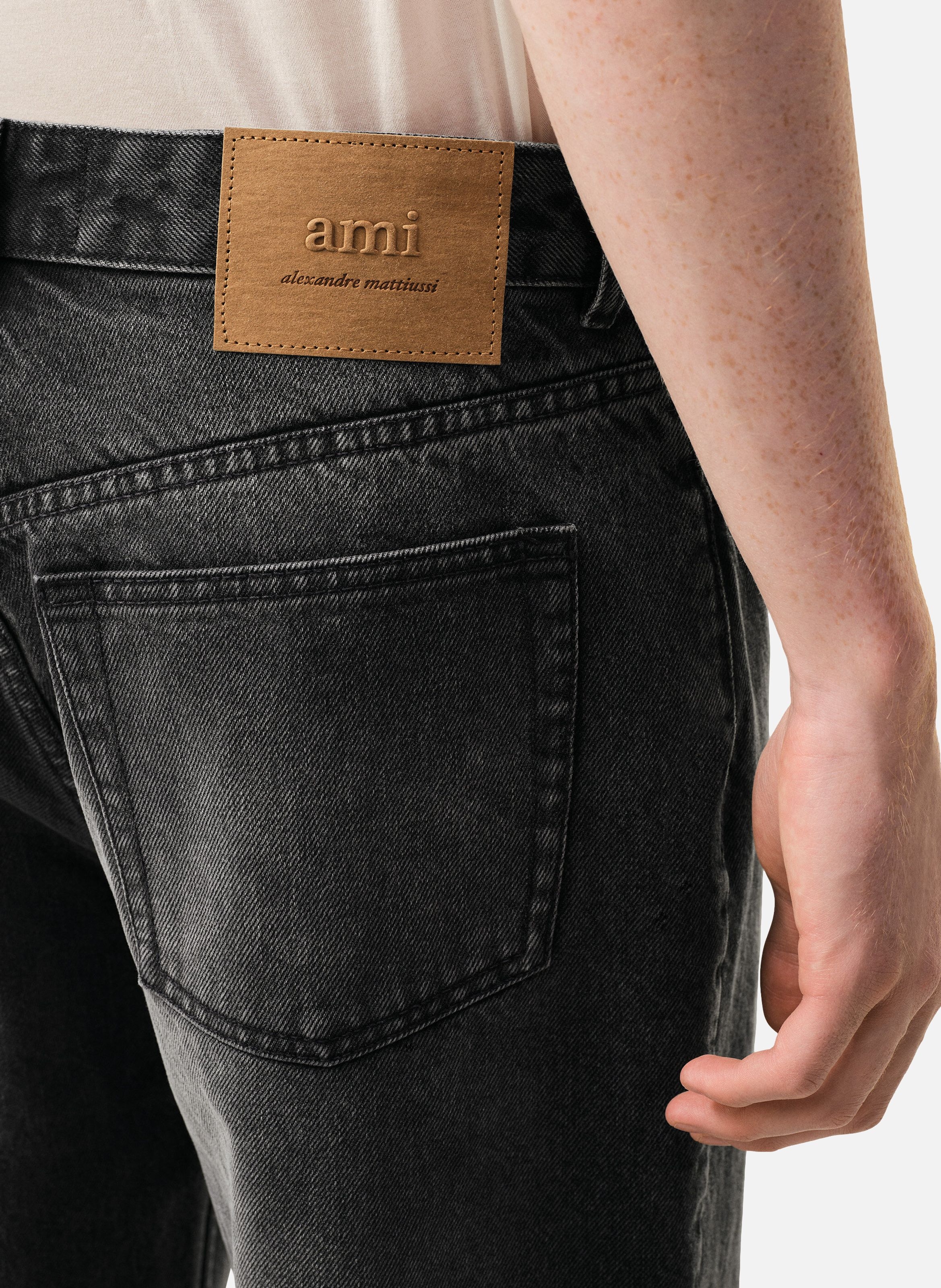 Jean coupe large en coton AMI PARIS Gris