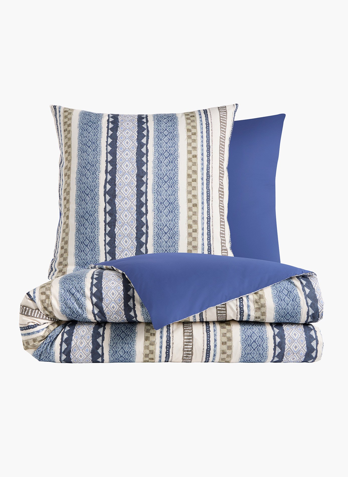 Pack housse de couette + taie(s) d'oreiller cyclades ANNE DE SOLENE Bleu