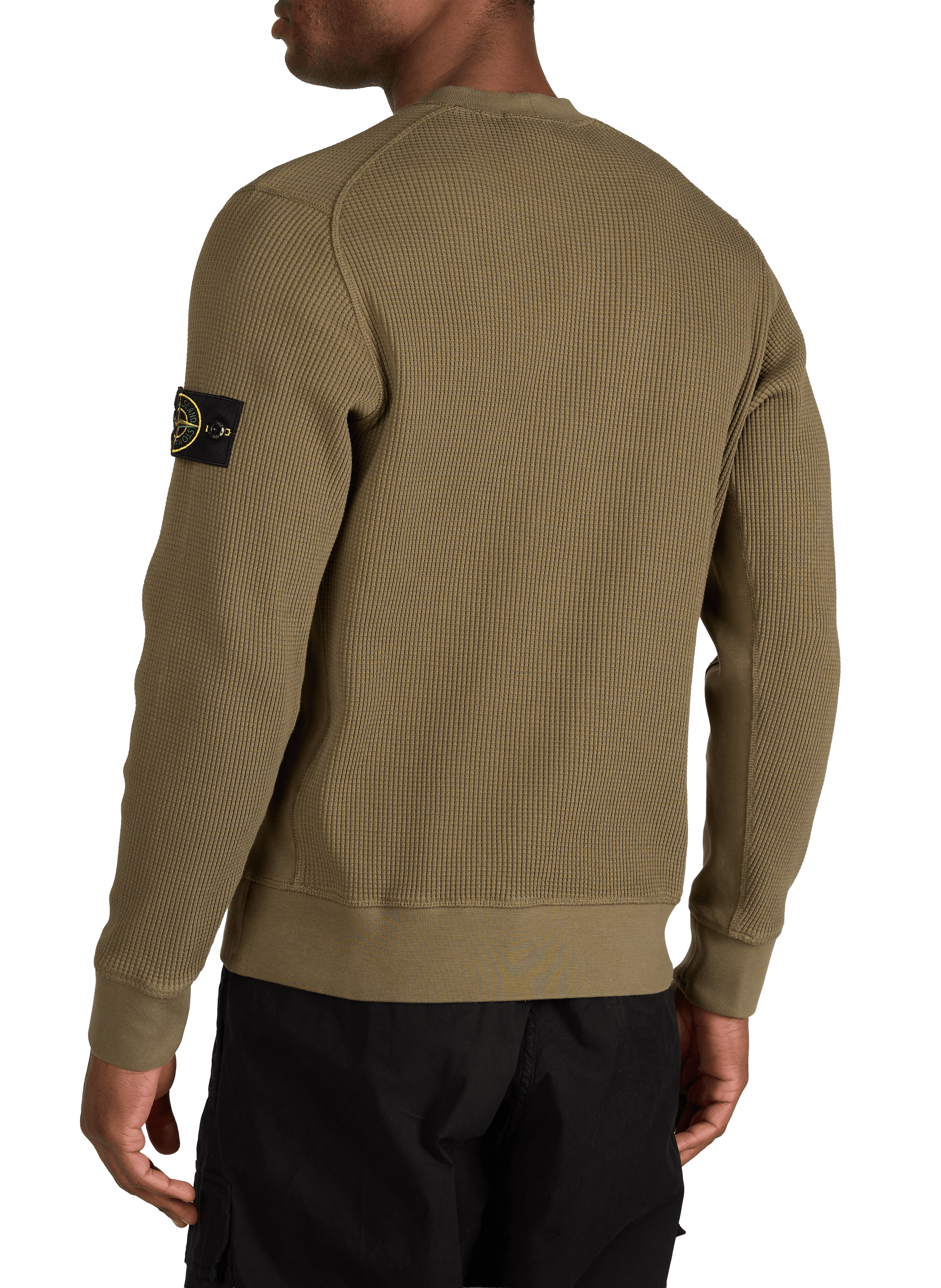 Sweatshirt texturé en coton mélangé STONE ISLAND Kaki