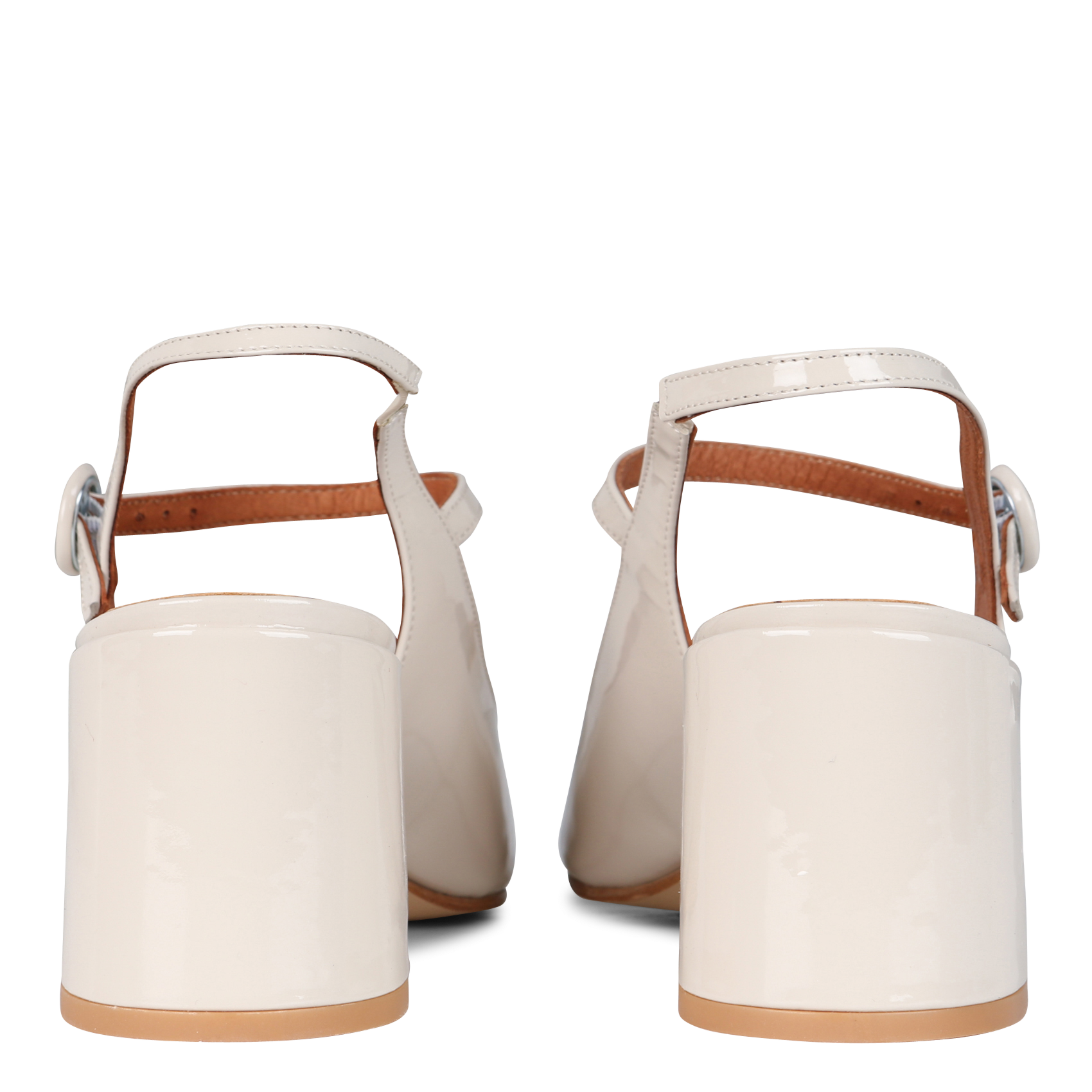 Escarpins slingback en cuir vernis dollar JONAK Blanc
