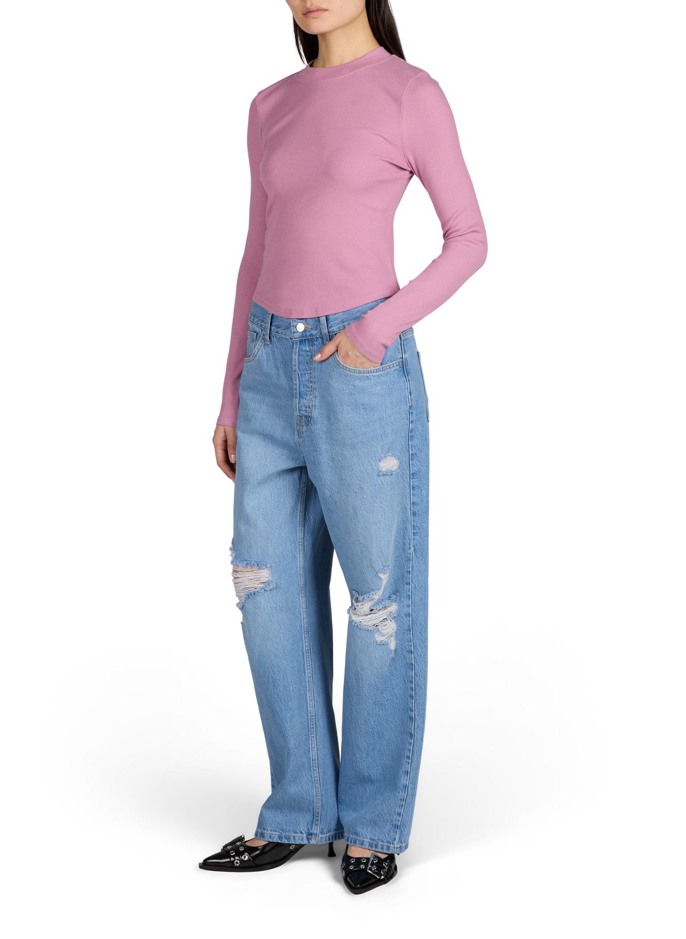 Top in cotton TOPSHOP Pink
