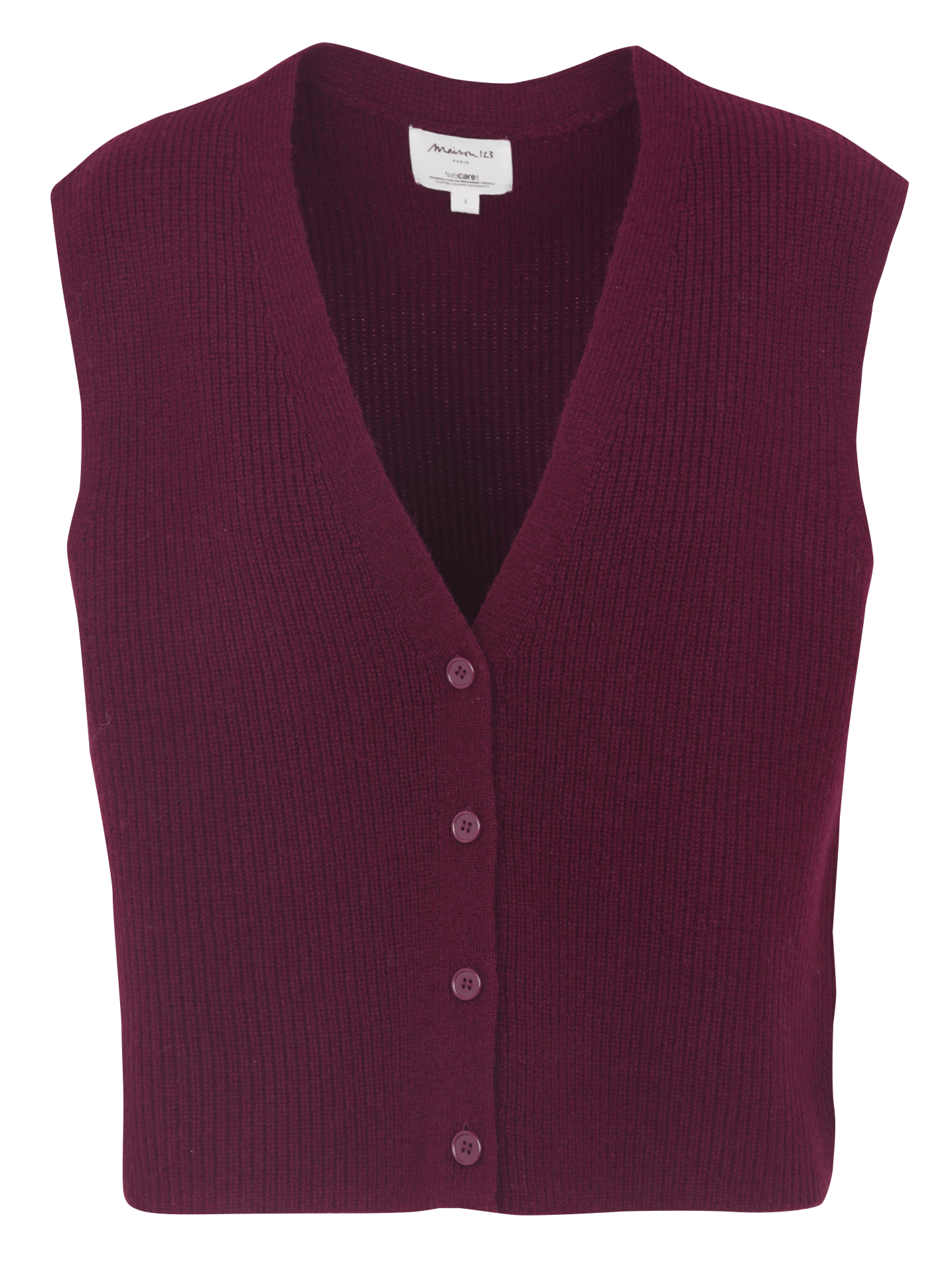 Gilet col v en laine paraty MAISON 123 Rouge