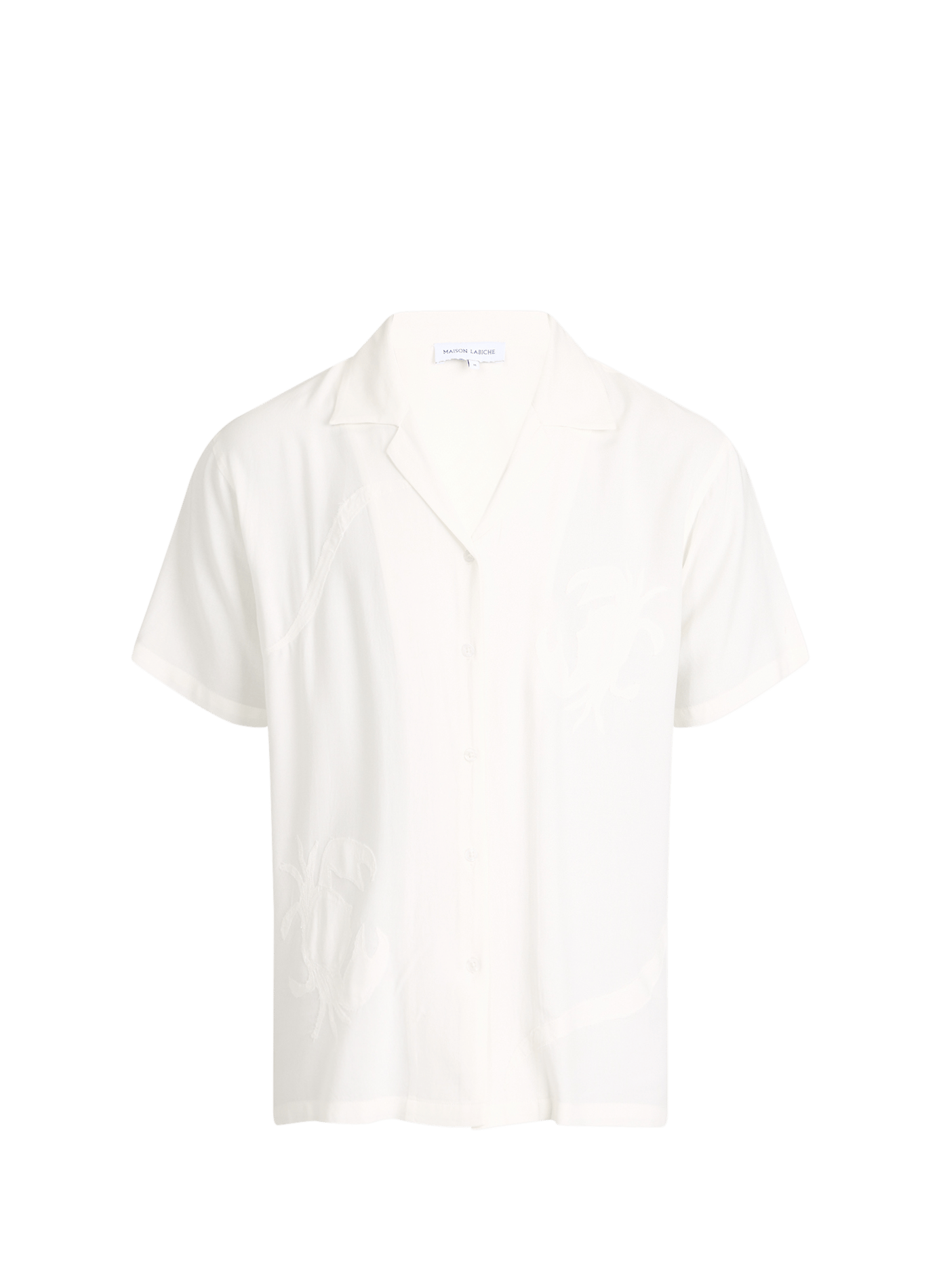 Straight Cuban collar embroidered shirt MAISON LABICHE White
