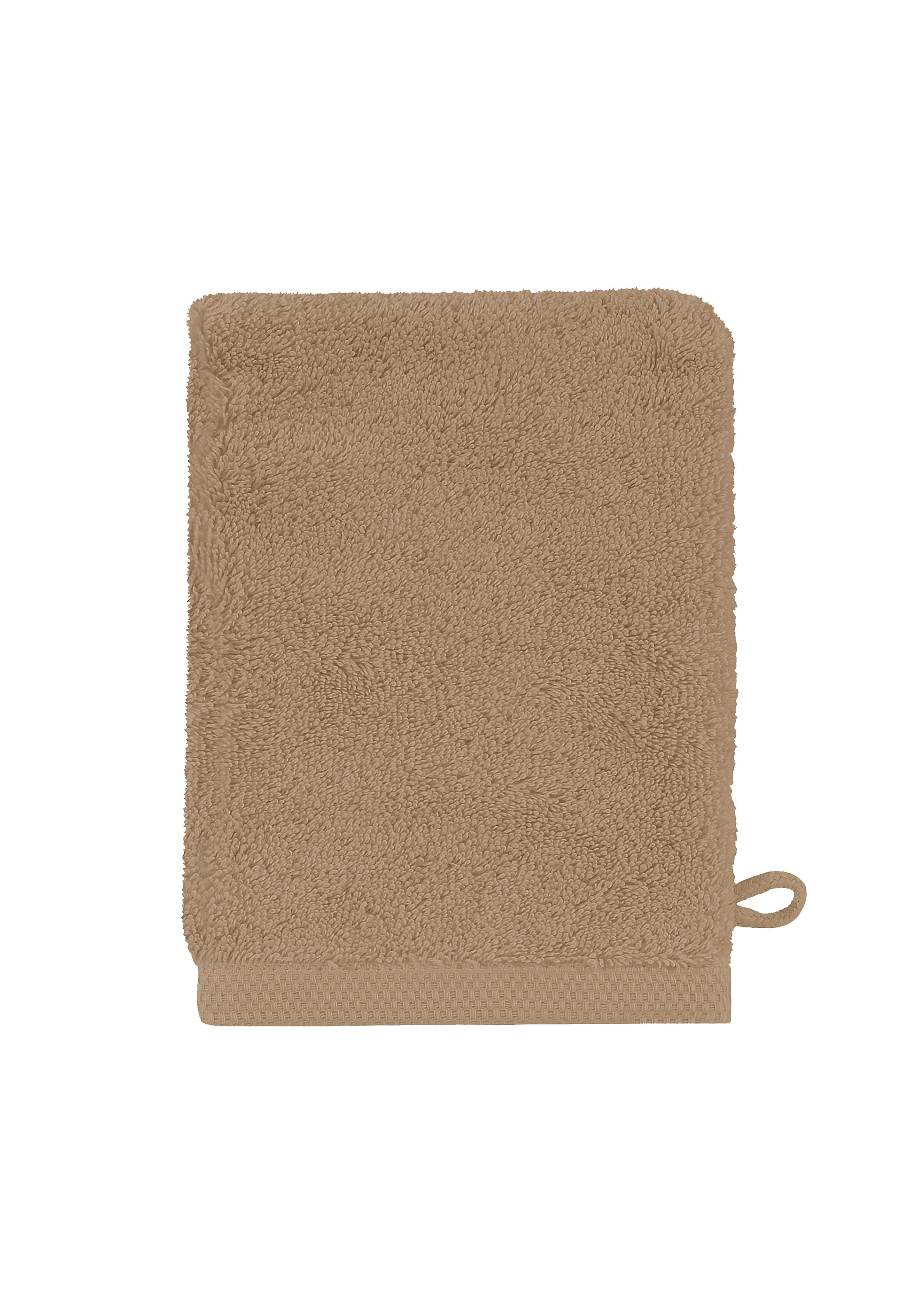 Gant de toilette uni en coton biologique, 650gr/m², essentiel ALEXANDRE TURPAULT Marron