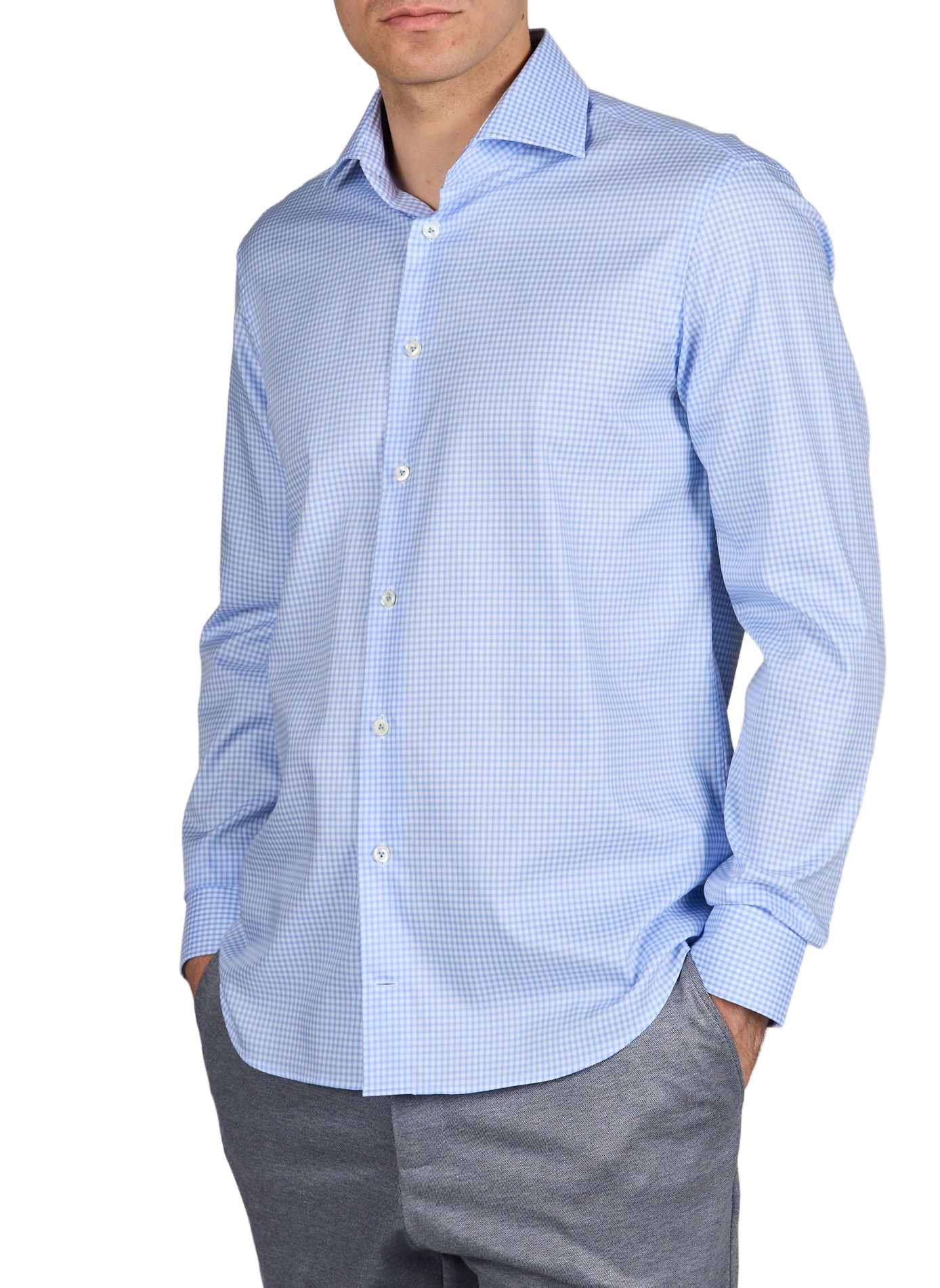 Chemise à carreaux en coton VAN LAACK Bleu