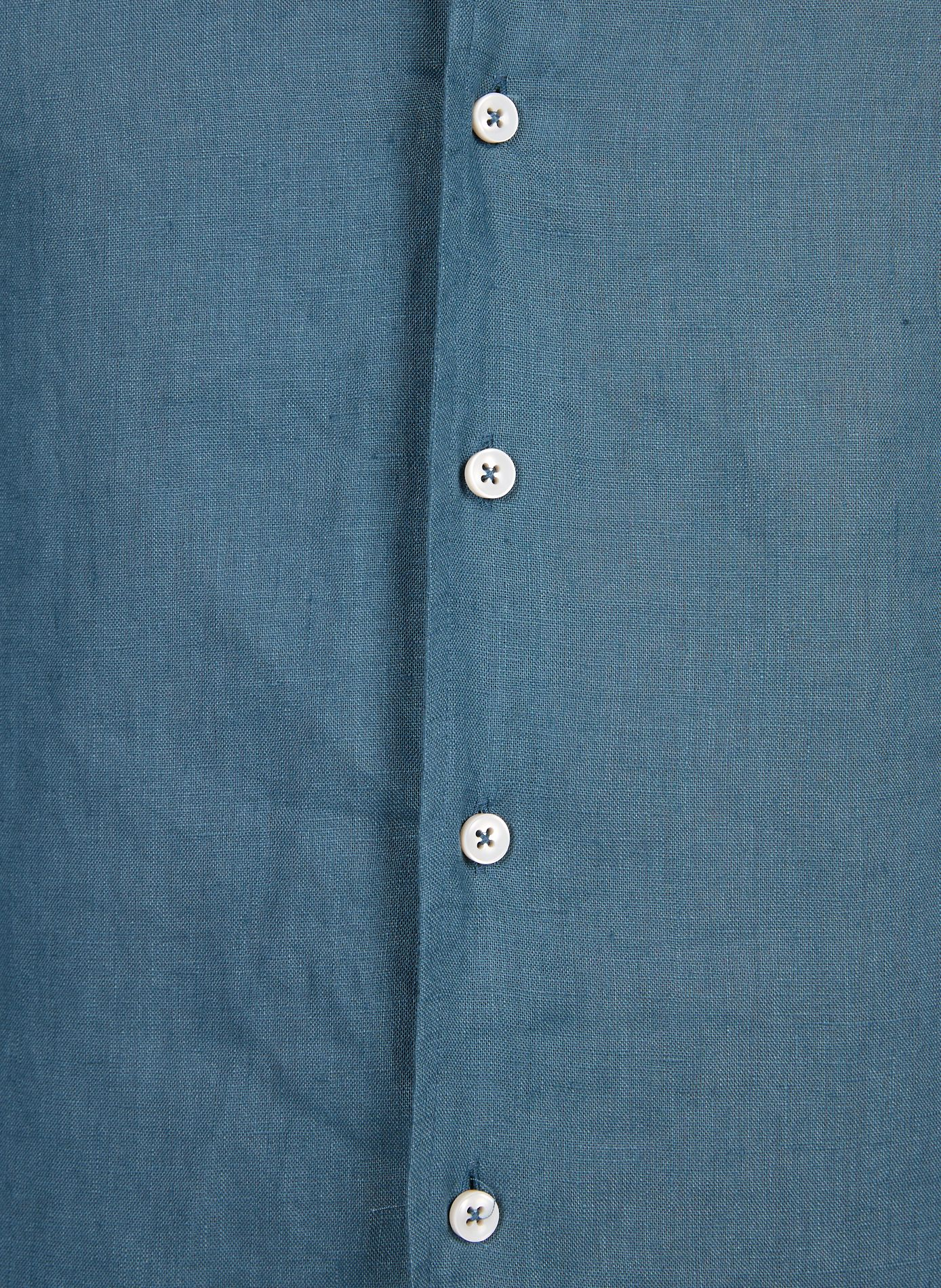 Straight linen shirt AURELIEN Green