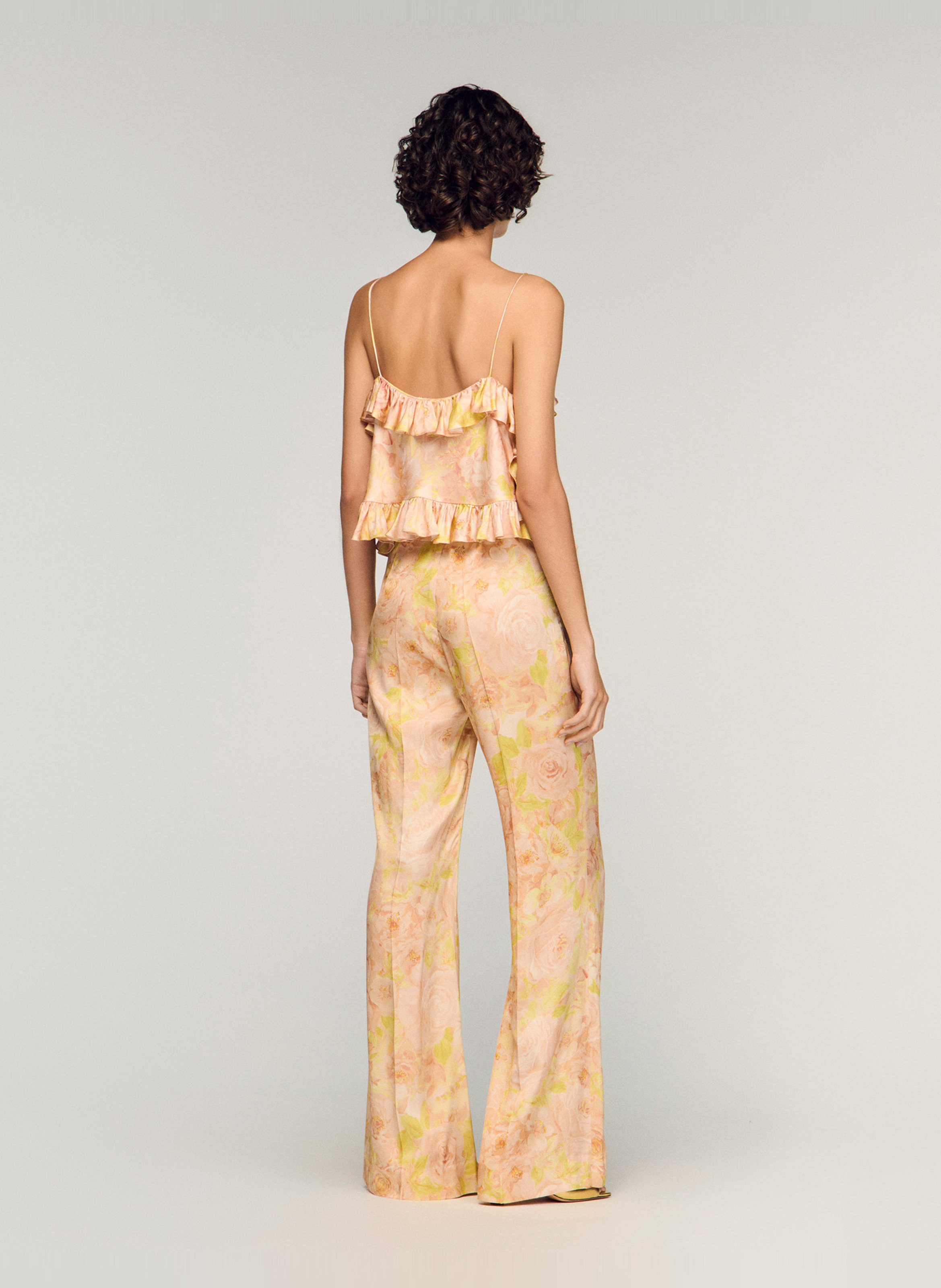 Pantalon évasé imprimé SANDRO Rose