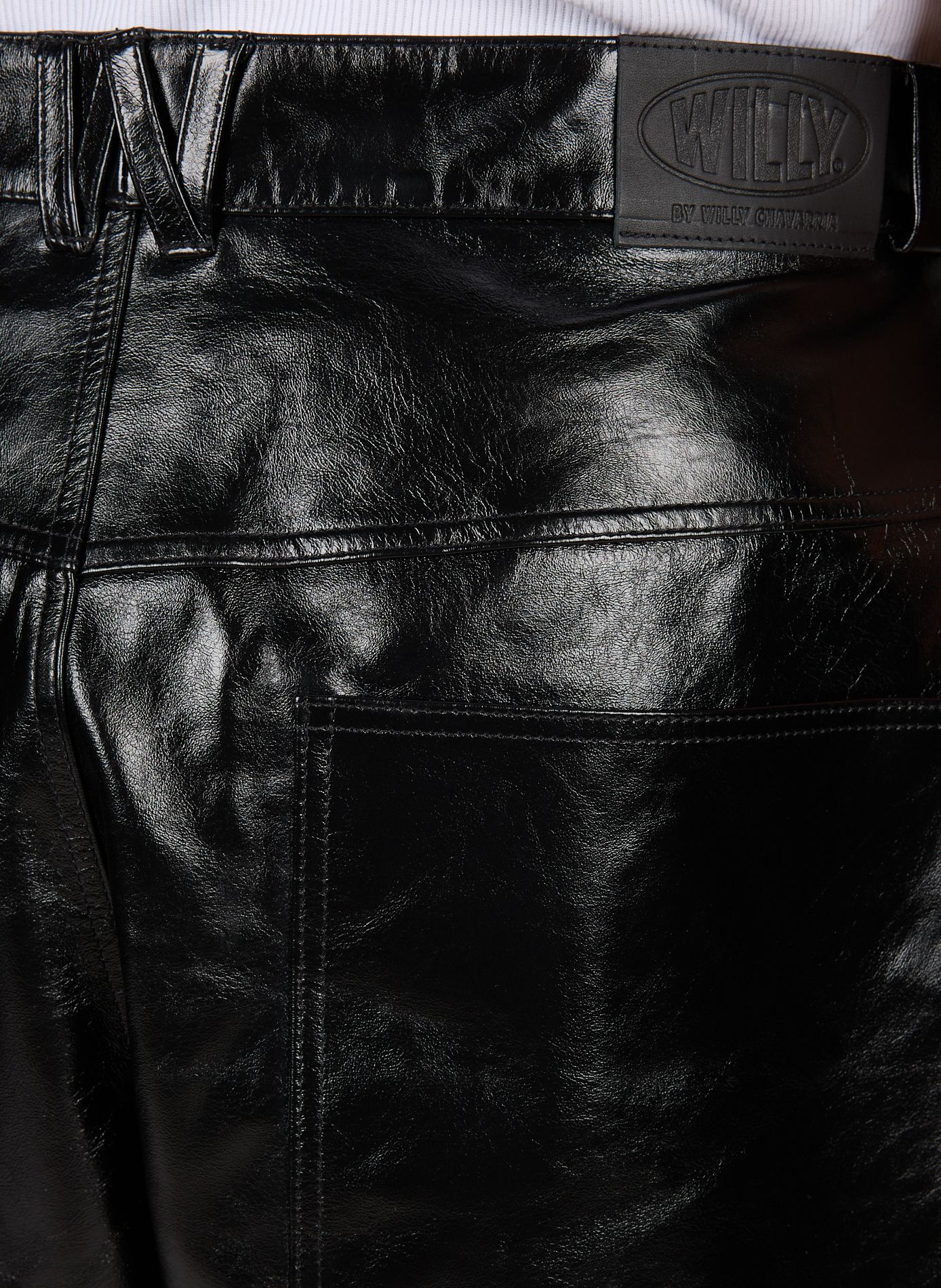Glänzende Lederhose Bad Boy WILLY CHAVARRIA Schwarz