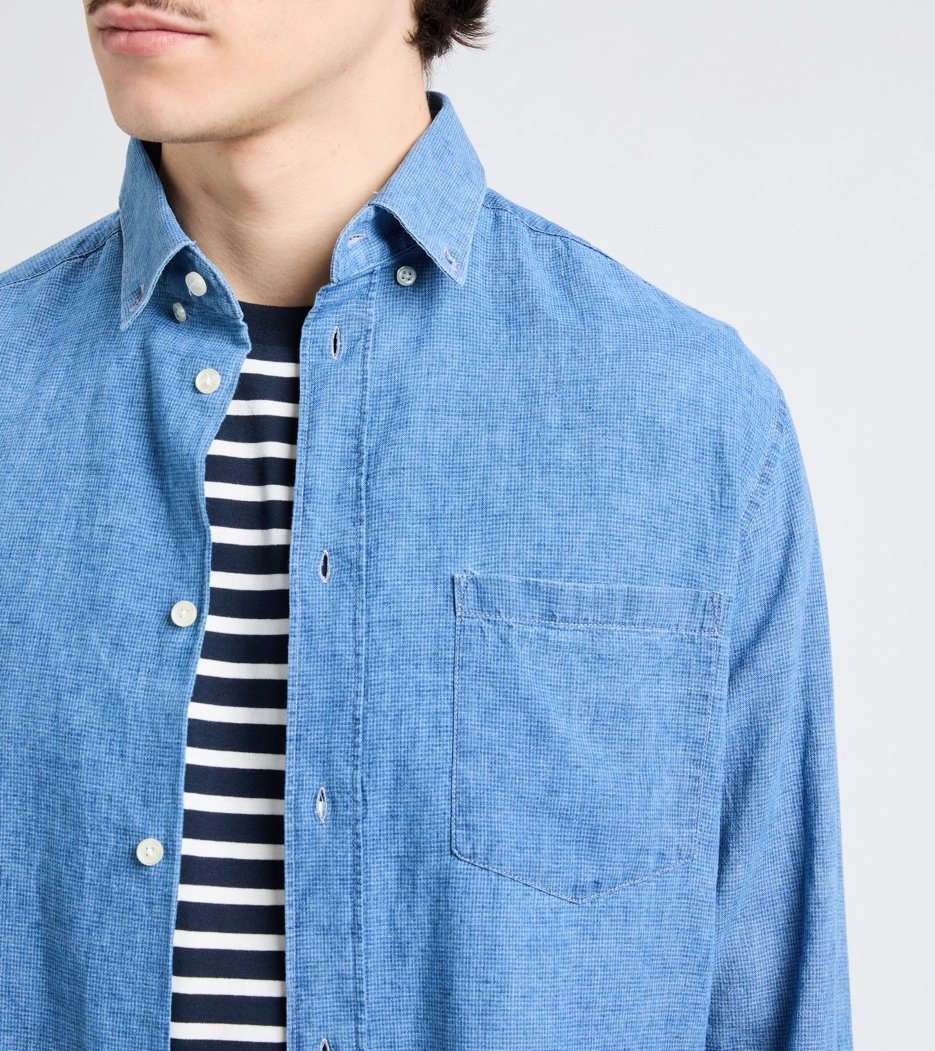 Chambray denim shirt AU PRINTEMPS PARIS Blue