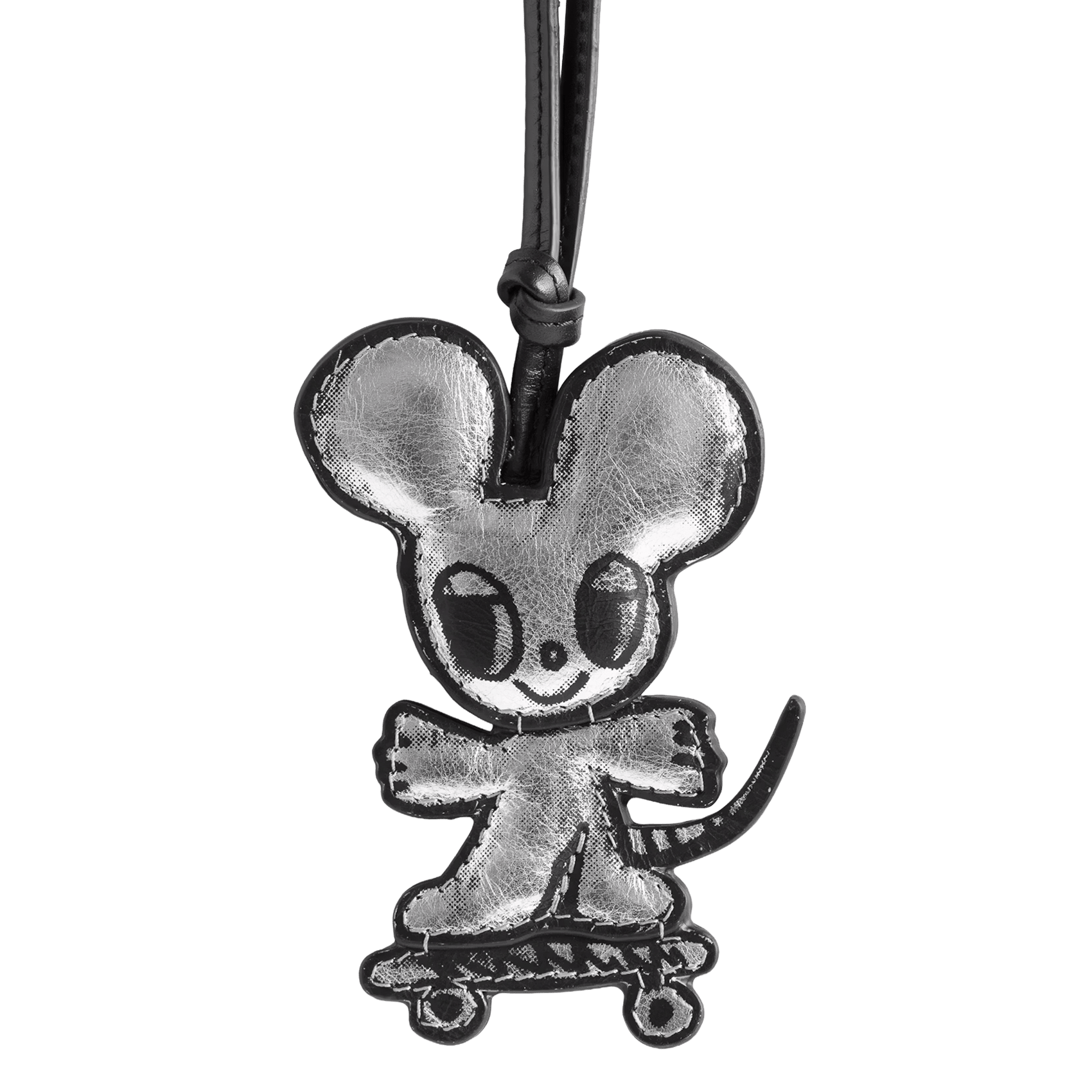 Porte-clés souris en cuir mouse skater ZADIG&VOLTAIRE Argent