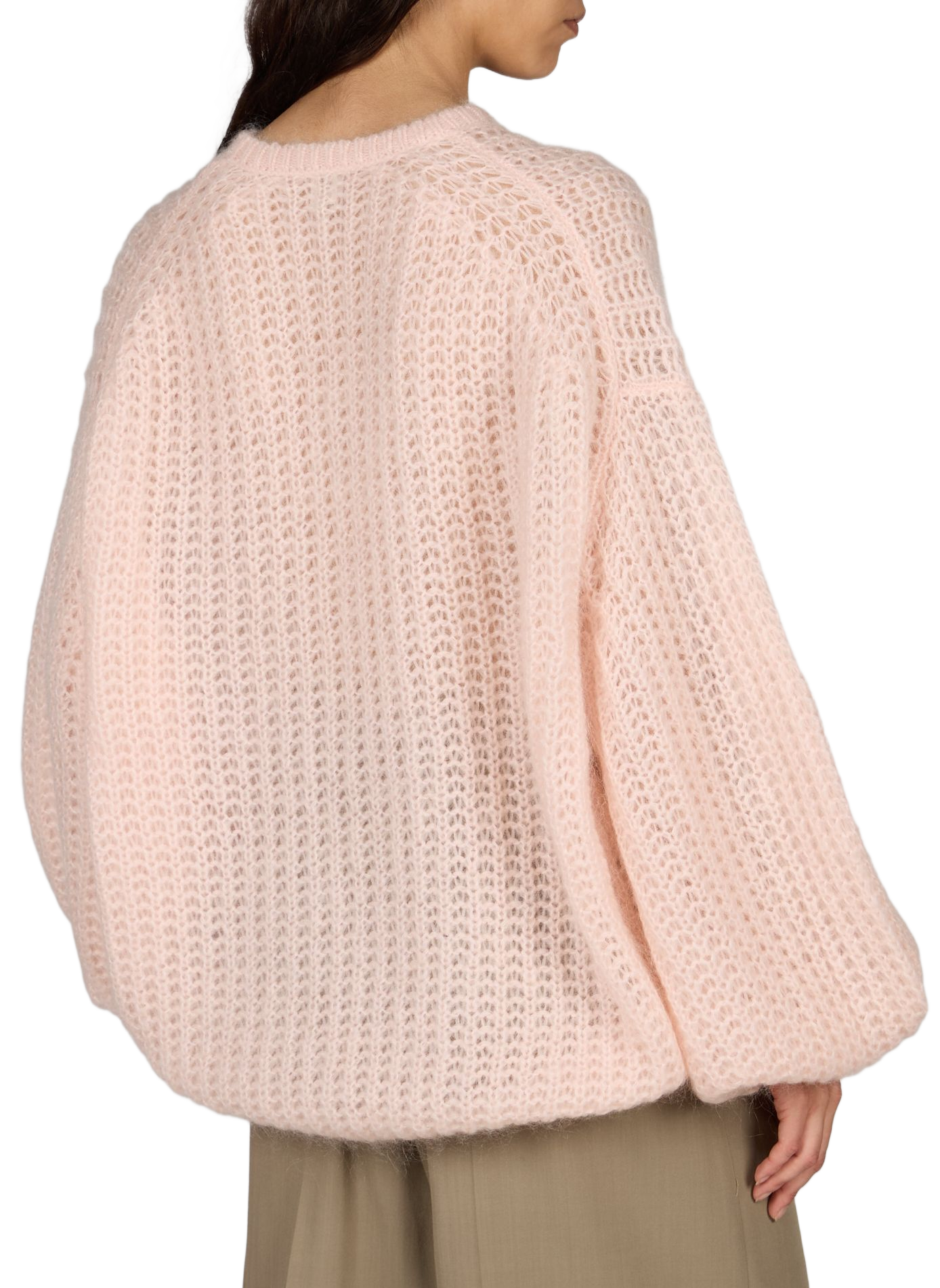 Sweater in wool and mohair blend with wide stitches TOTEME Pink