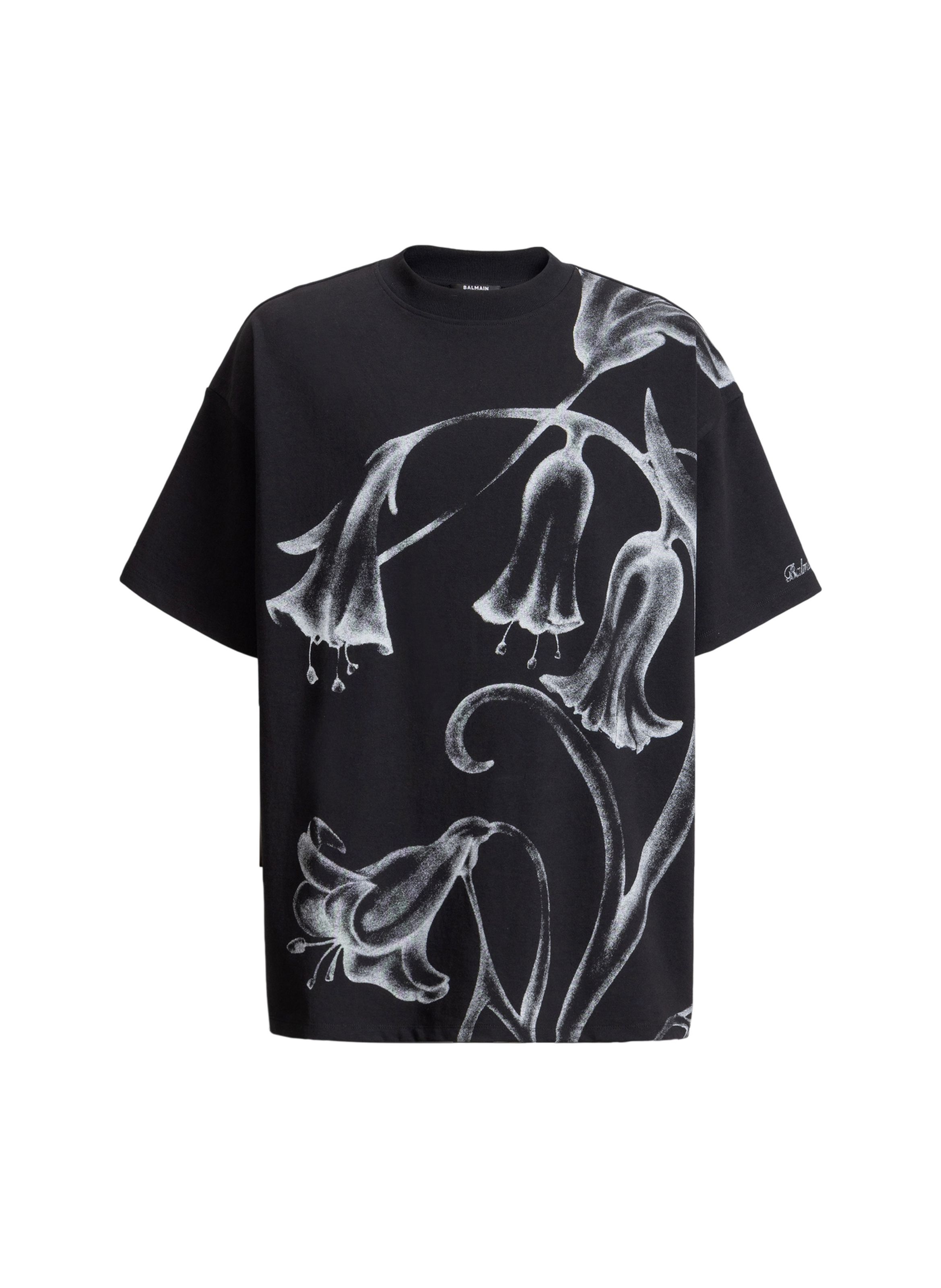 T-shirt balmain flower imprimé BALMAIN Noir