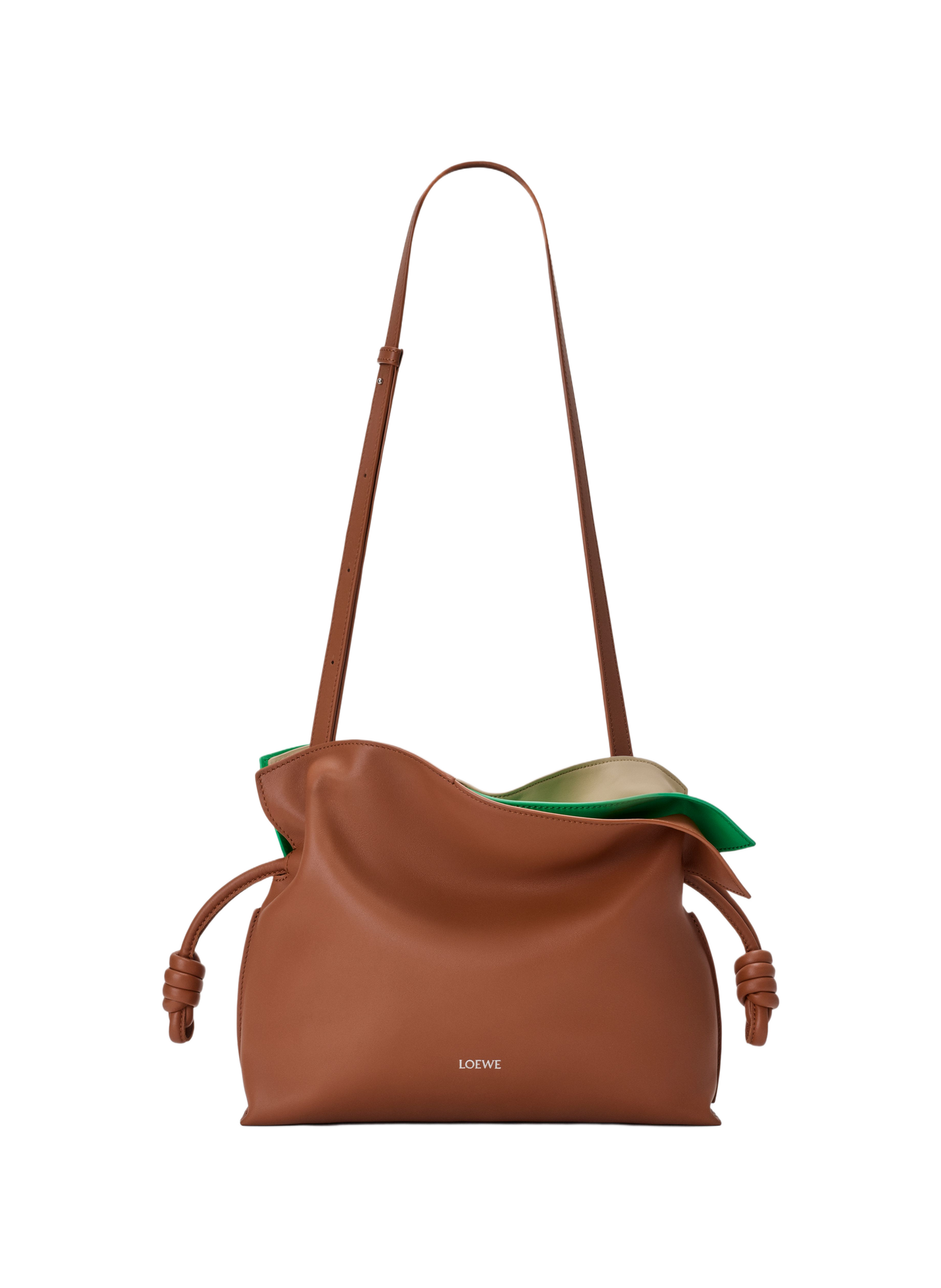 Flamenco medium clutch with layered nappa calfskin LOEWE Brown