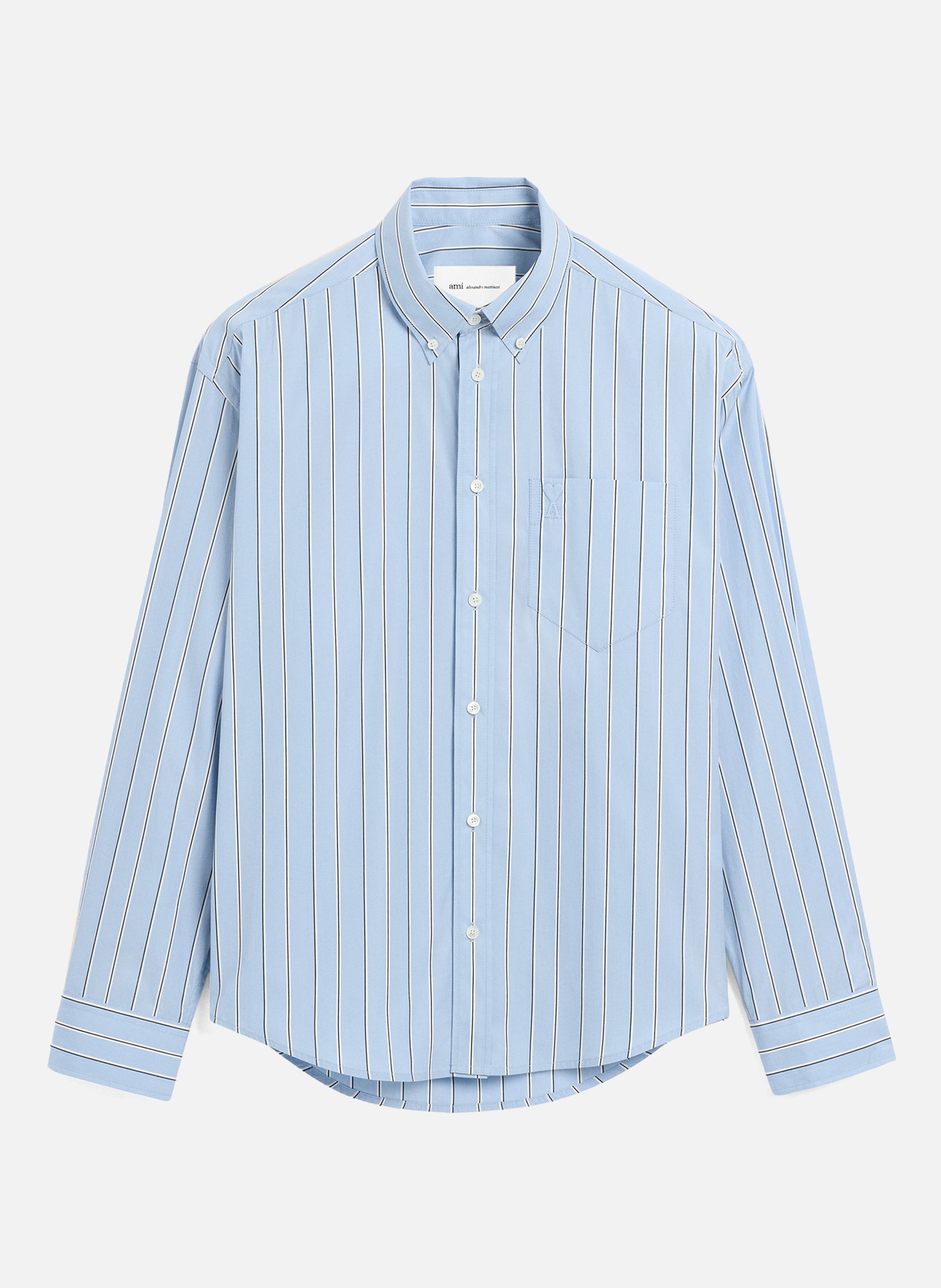 Chemise boxy en coton ami de coeur embossé AMI PARIS Bleu