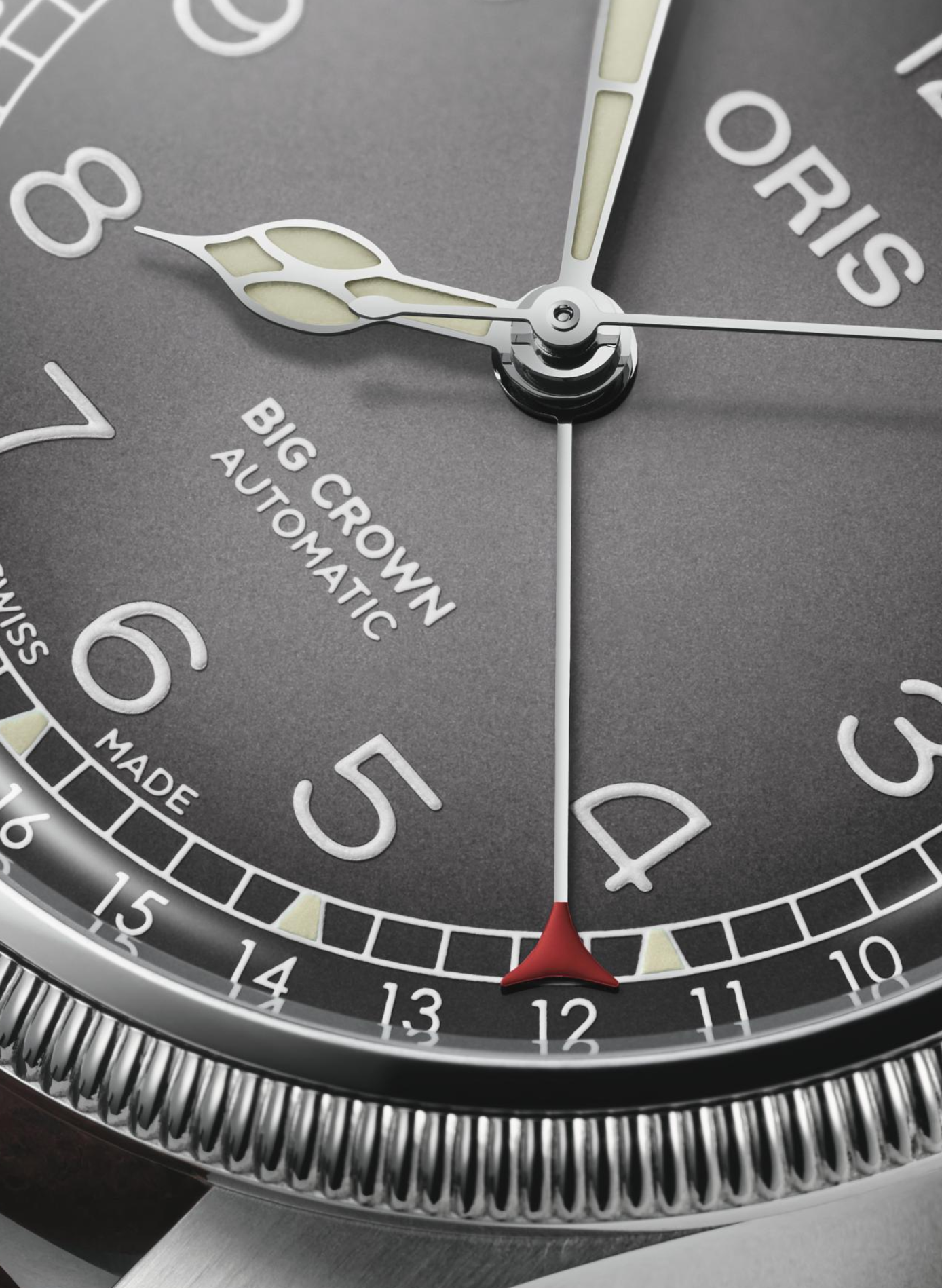 Montre automatique Oris Big Crown Cervo Volante en cuir ORIS Gris