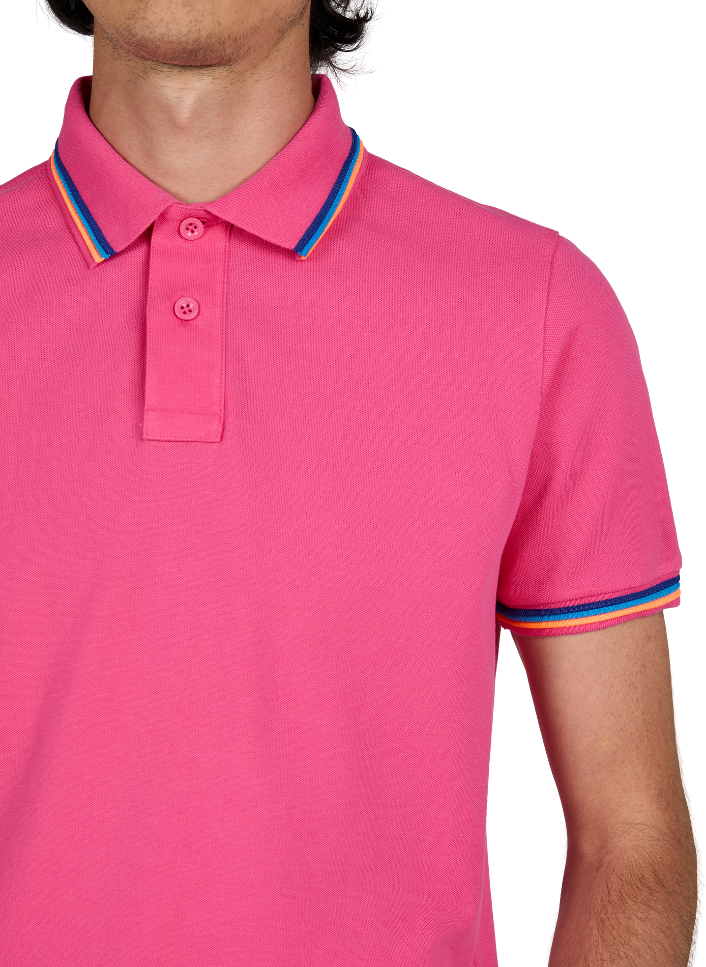 Cotton-blend polo shirt SUNDEK Pink