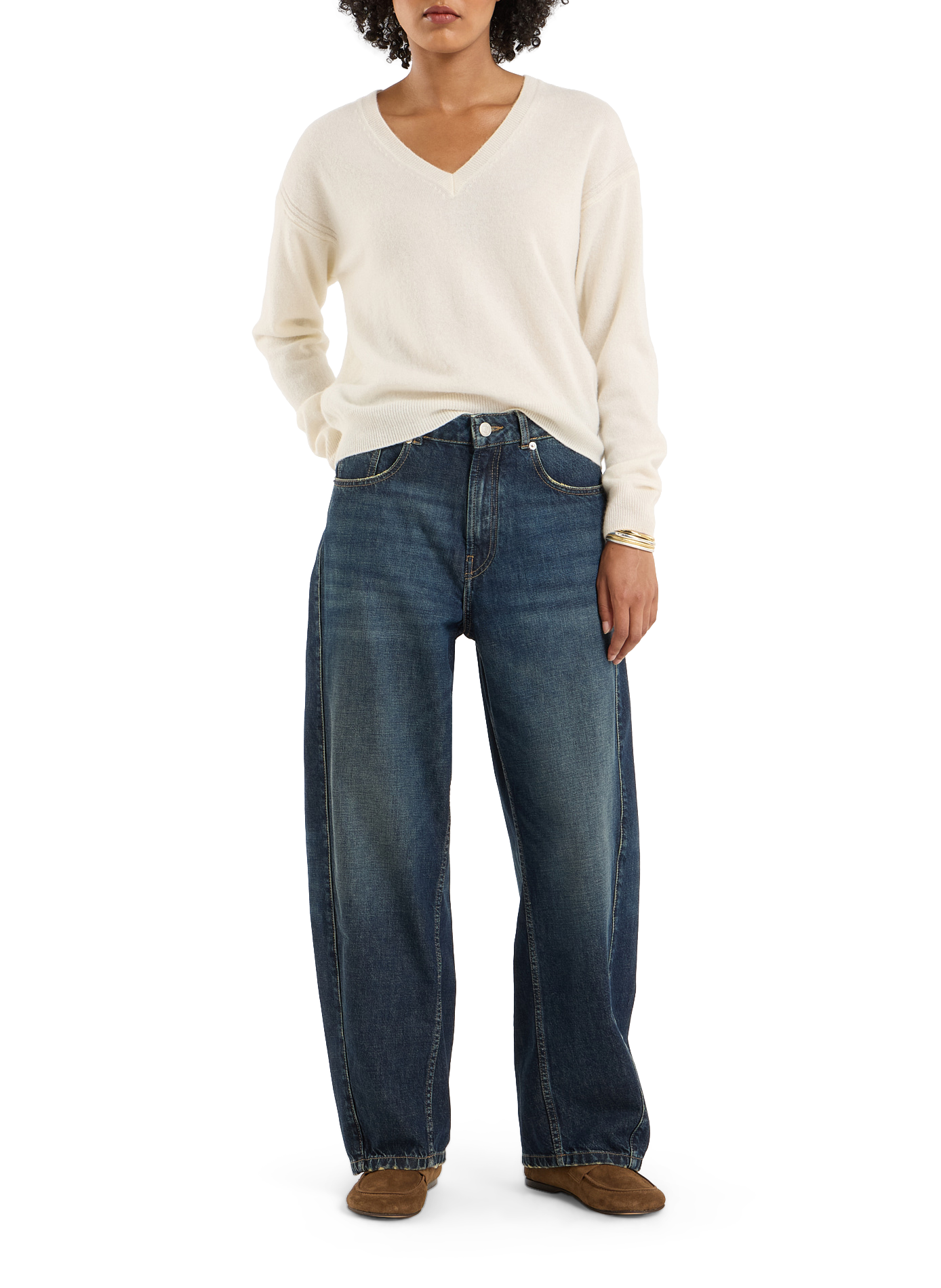 Pull Sevene col rond droit en cachemire | Beige SAISON 1865 Femme