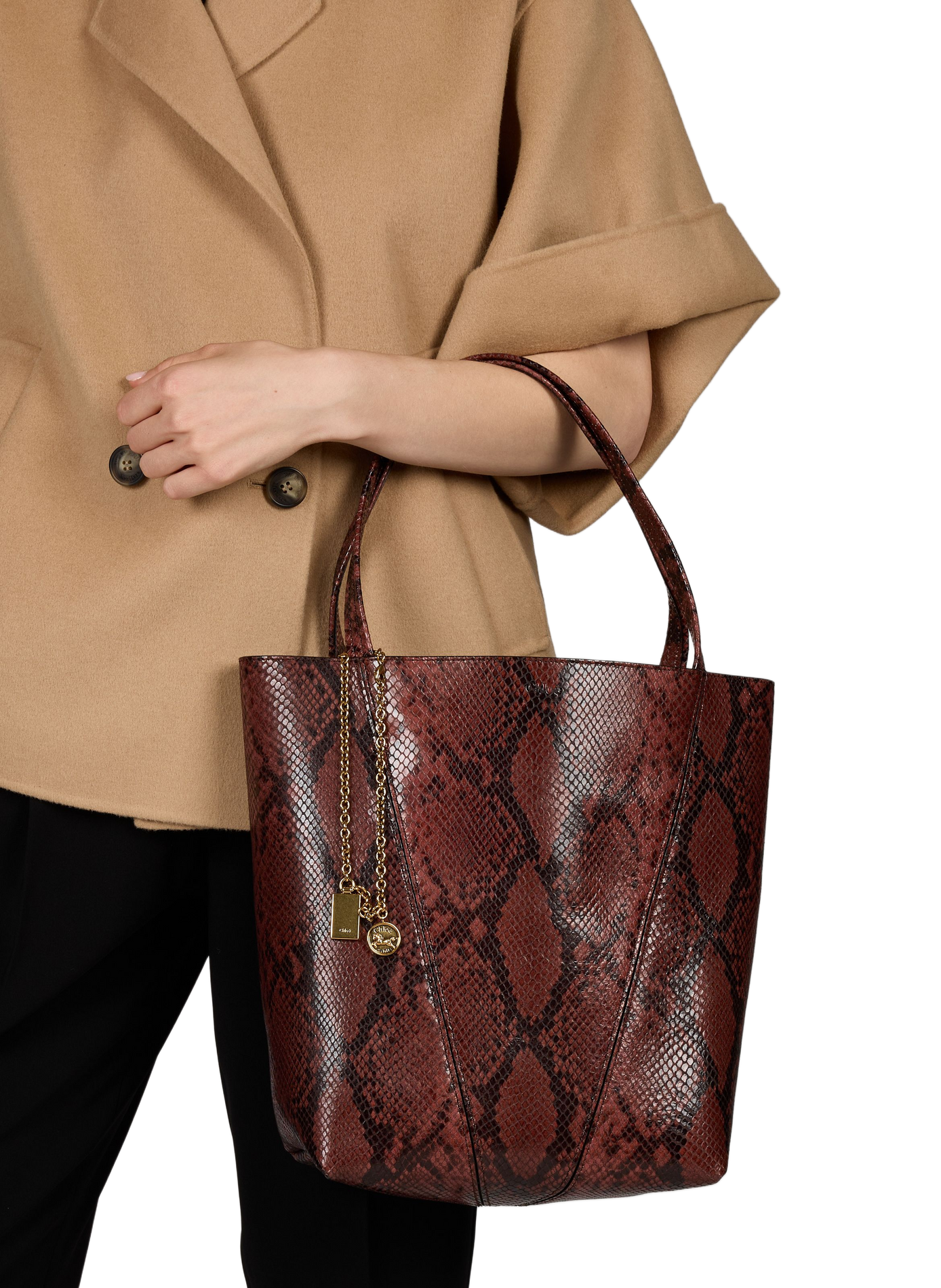 Bolso de hombro Chloé Spin con efecto de cocodrilo en cuero de ternera CHLOÉ Multicolor