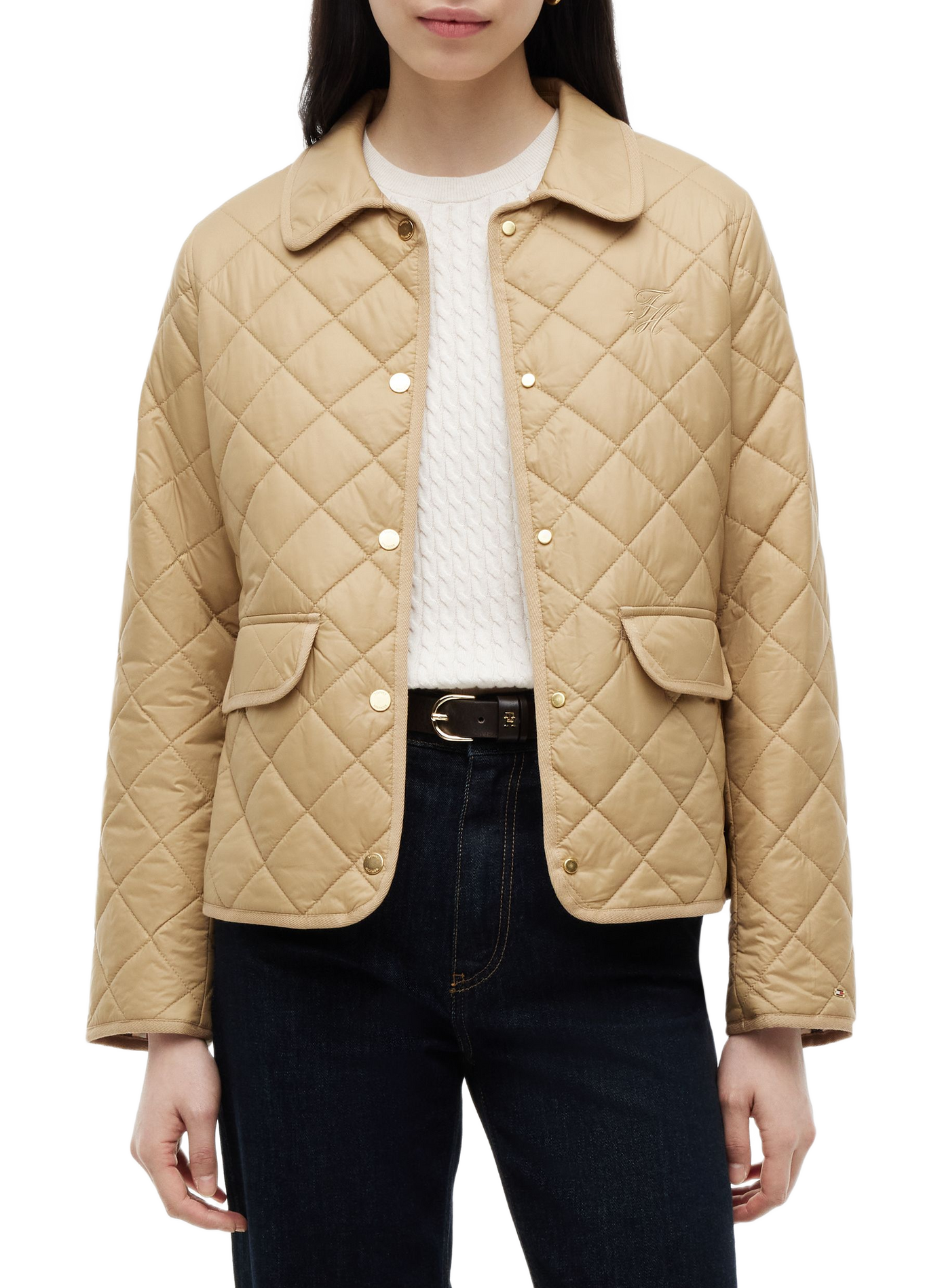 Jacket with classic collar TOMMY HILFIGER Beige