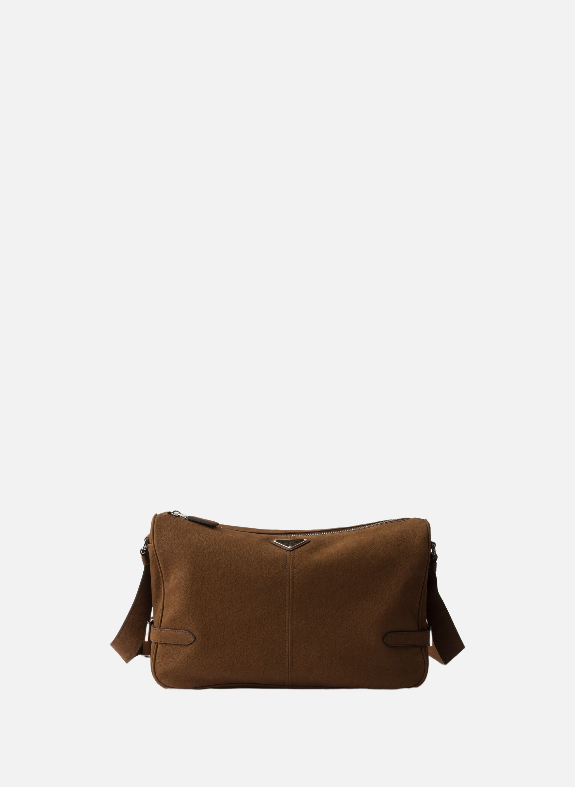 Sac à bandoulière en cuir nubuck PRADA Marron
